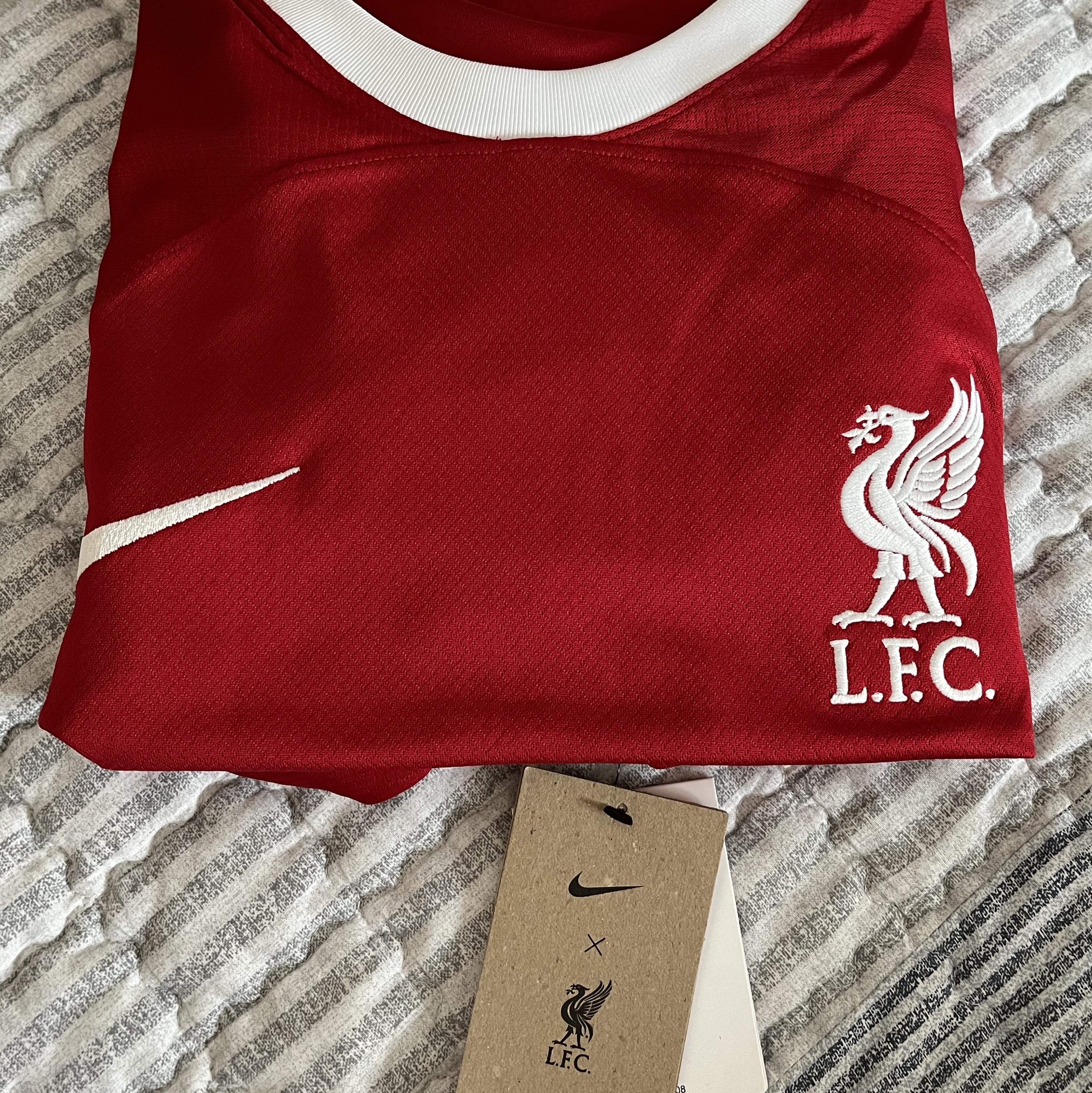 Nike Liverpool FC 2023/24 Dri-Fit Stadium Home Jersey Gym Red (Non Marking Ver.) 착용 스타일 - 2