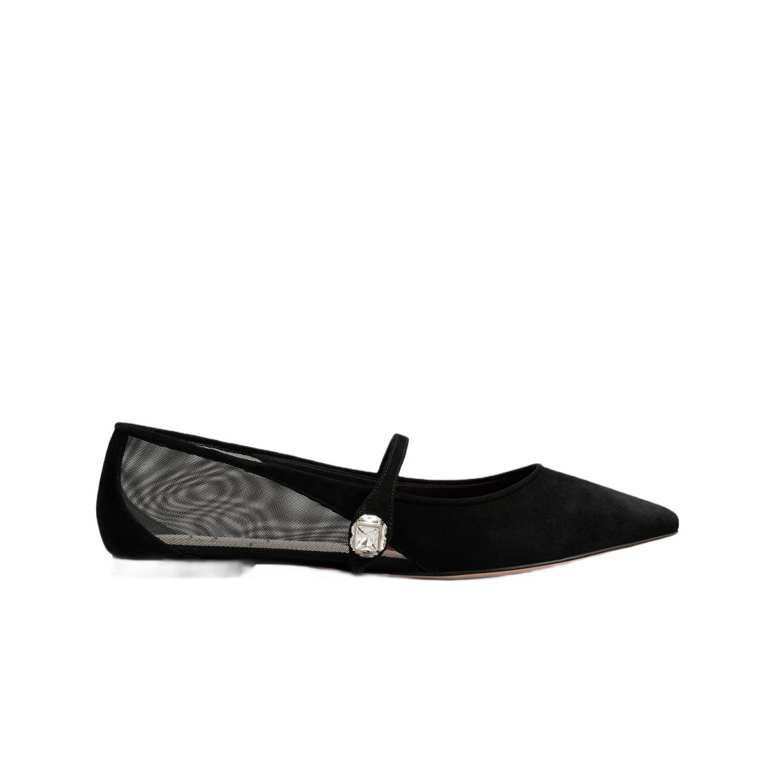 (W) 로저 비비에 베이비 발레리나 플랫 스웨이드 블랙((W) Roger Vivier Babies Ballerinas Suede Black) - 1