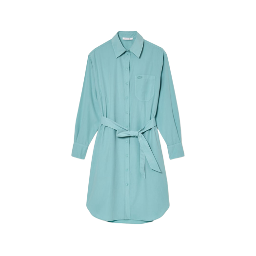 (W) 라코스테 가먼트 다이드 롱슬리브 셔츠 드레스 블루