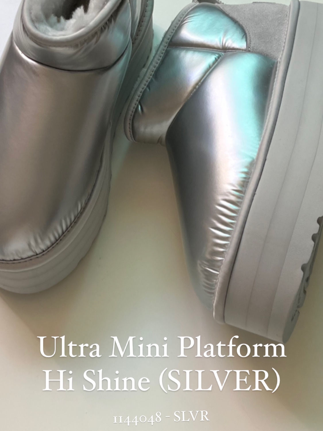(W) UGG Tazzlita Chestnut, (W) UGG Ultra Mini Platform Hi Shine Silver 착용 스타일 - 4