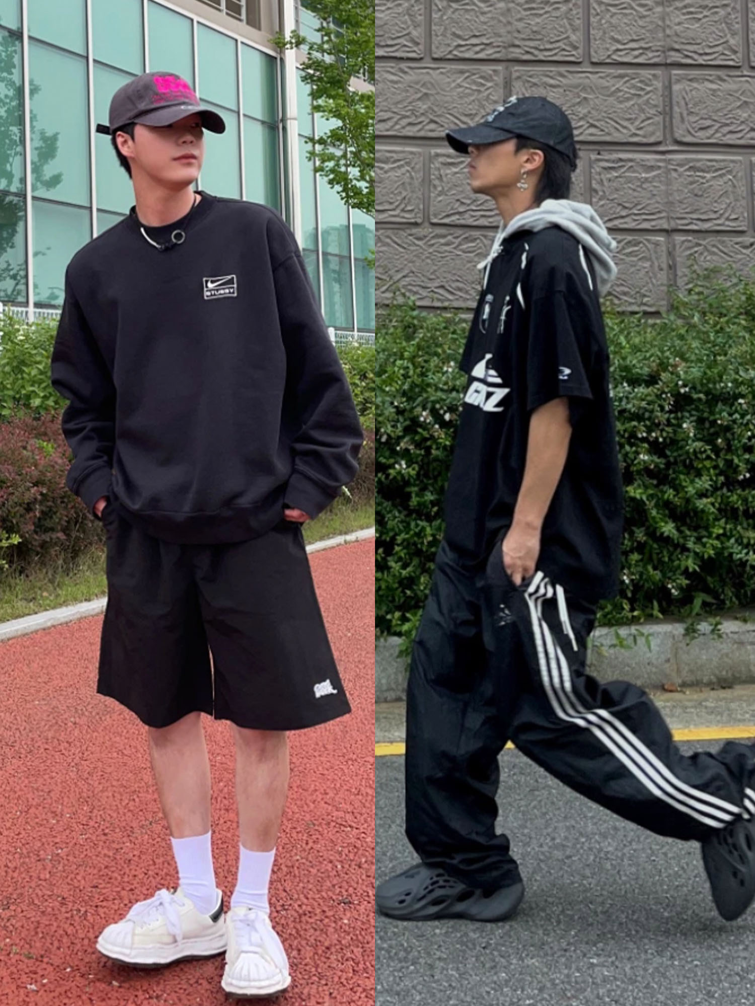 Nike Air Force 1 '07 Low Triple Black, Arc'teryx Squamish Hoody Black 착용 스타일 - 3
