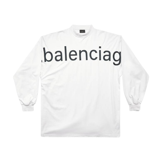 발렌시아가 Bal.com 롱슬리브 티셔츠 오버사이즈 화이트