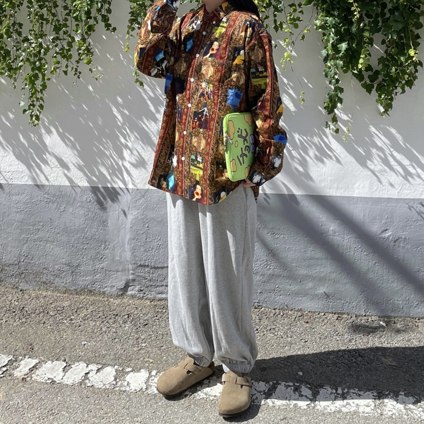 Supreme Mark Leckey Hardcore Printed Corduroy Shirt Multicolor - 23FW, Birkenstock Boston Soft Footbed Taupe - Regular 착용 스타일 - 1