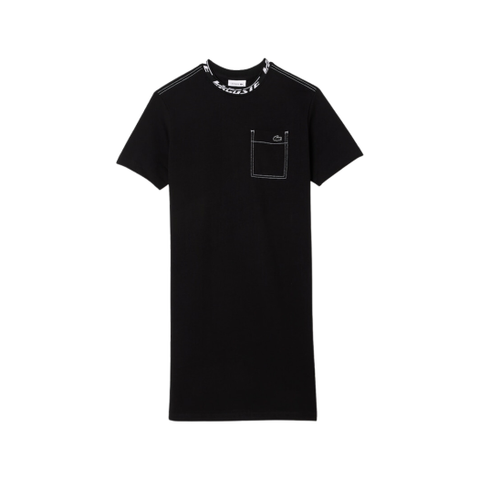 (W) 라코스테 오버사이즈 반팔 티셔츠 드레스 블랙