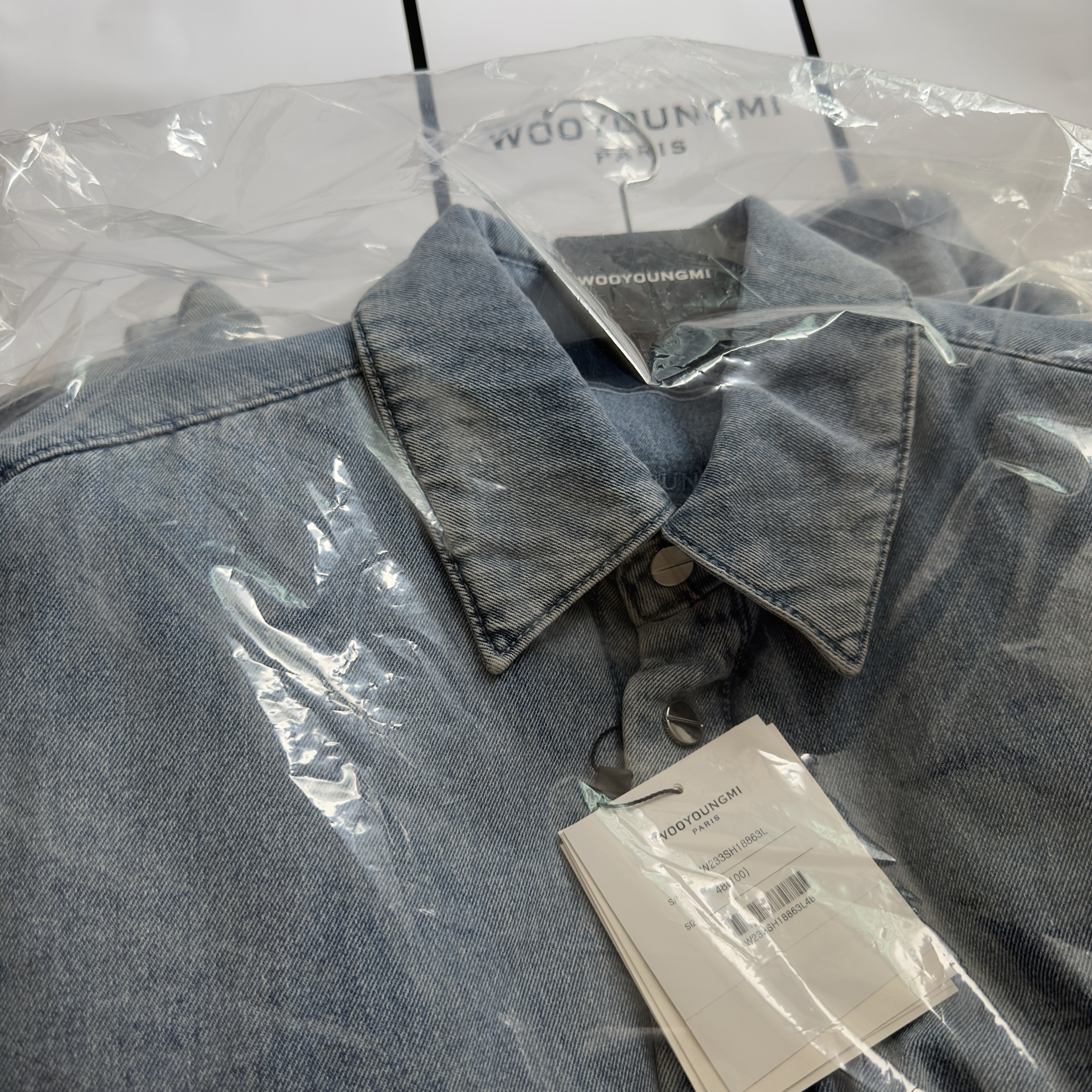 Wooyoungmi Chest Pocket Denim Shirt Blue - 23FW 착용 스타일 - 2