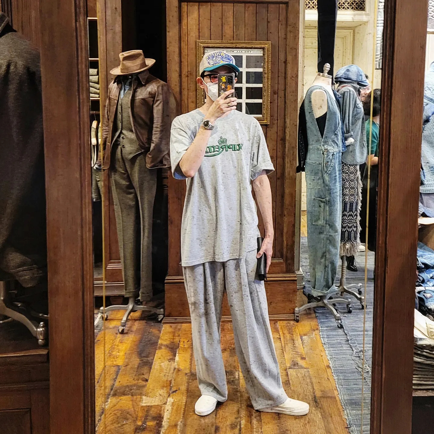 Supreme Crown T-Shirt Heather Grey - 23SS, Kapital Free Wheelin Trucker Cap Beige Turquoise 착용 스타일
