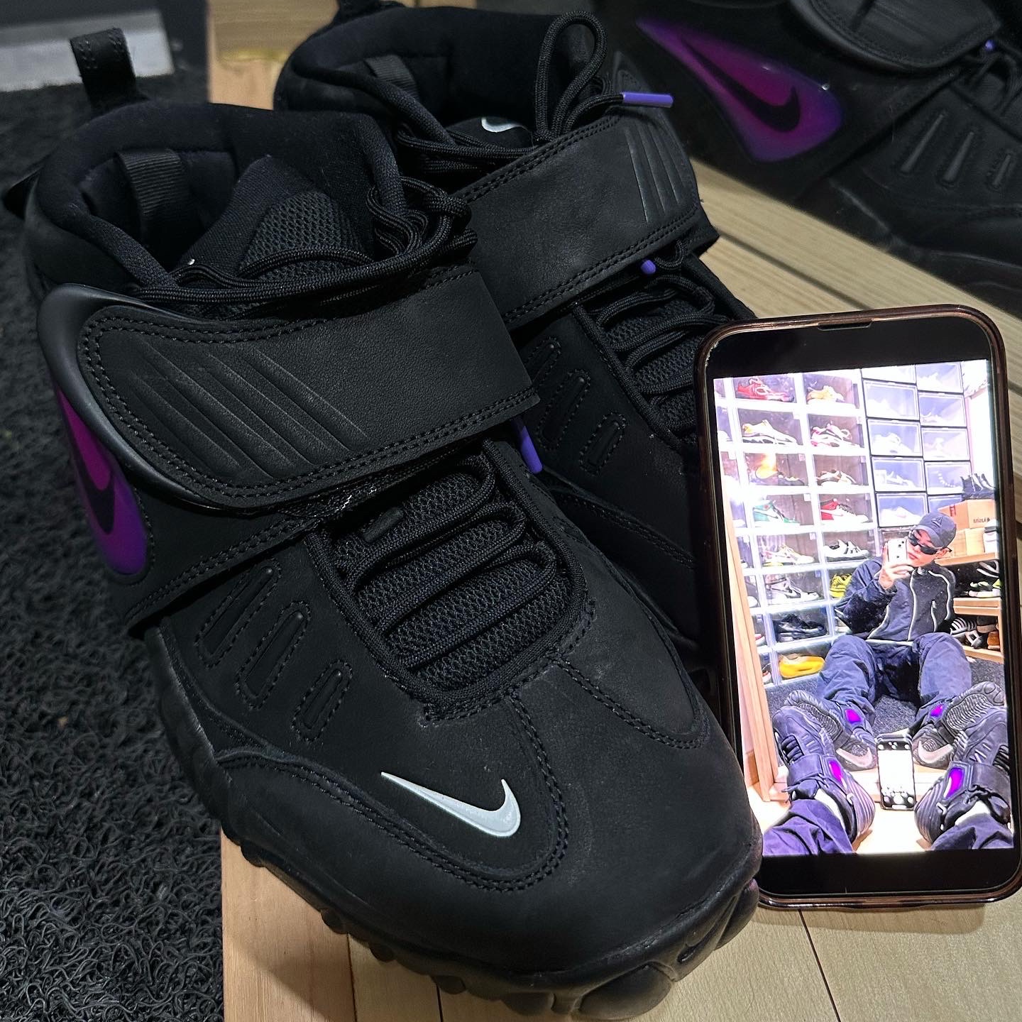 Nike x Ambush Air Adjust Force SP Black and Psychic Purple 착용 스타일