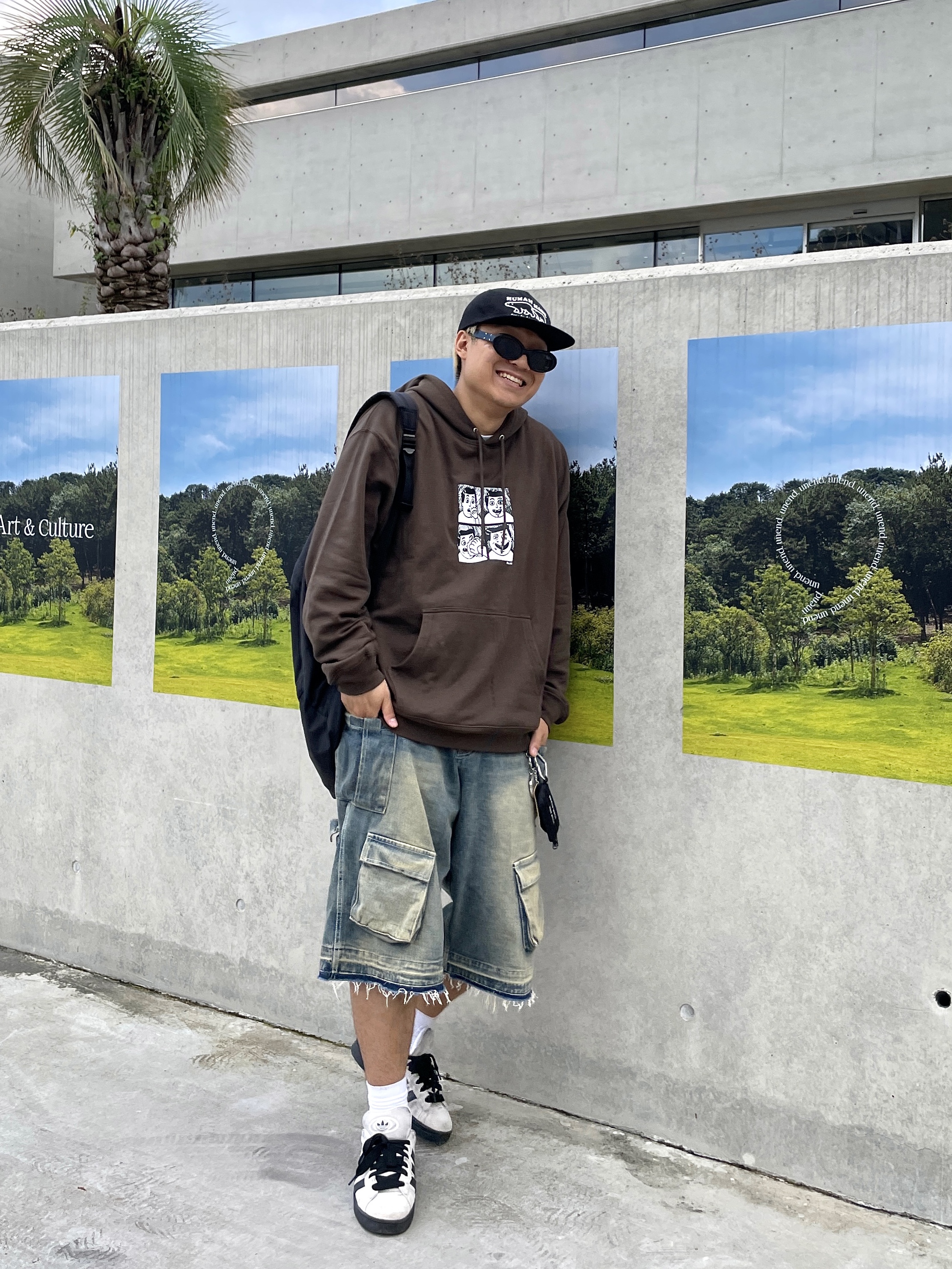 Human Made 5 Panel Cap #2 Black, Human Made Military Card Case Black 착용 스타일 - 2