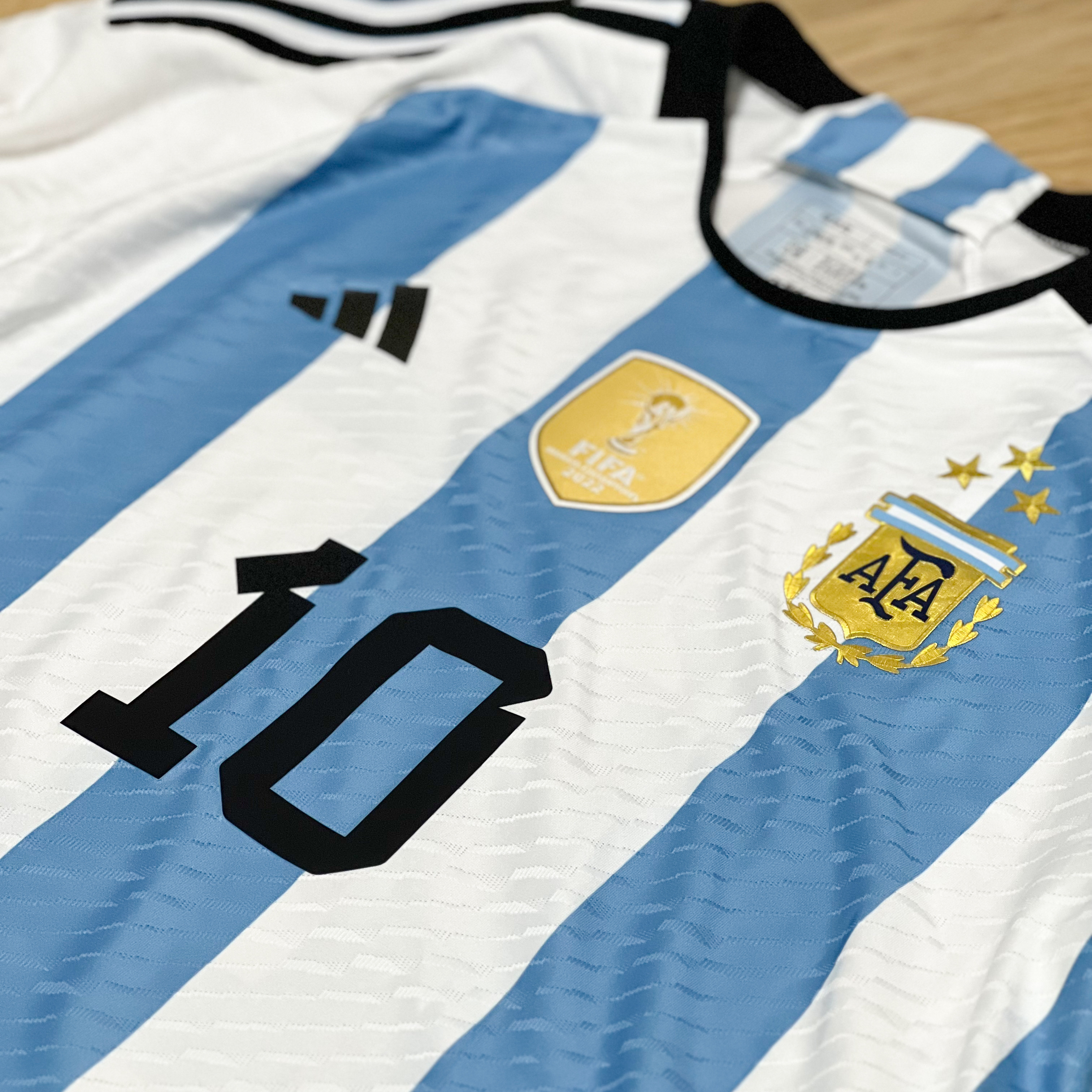 Adidas Argentina 2022 3 Star Home Authentic Jersey White Light Blue - KR Sizing (Non Marking Ver.) 착용 스타일 - 1