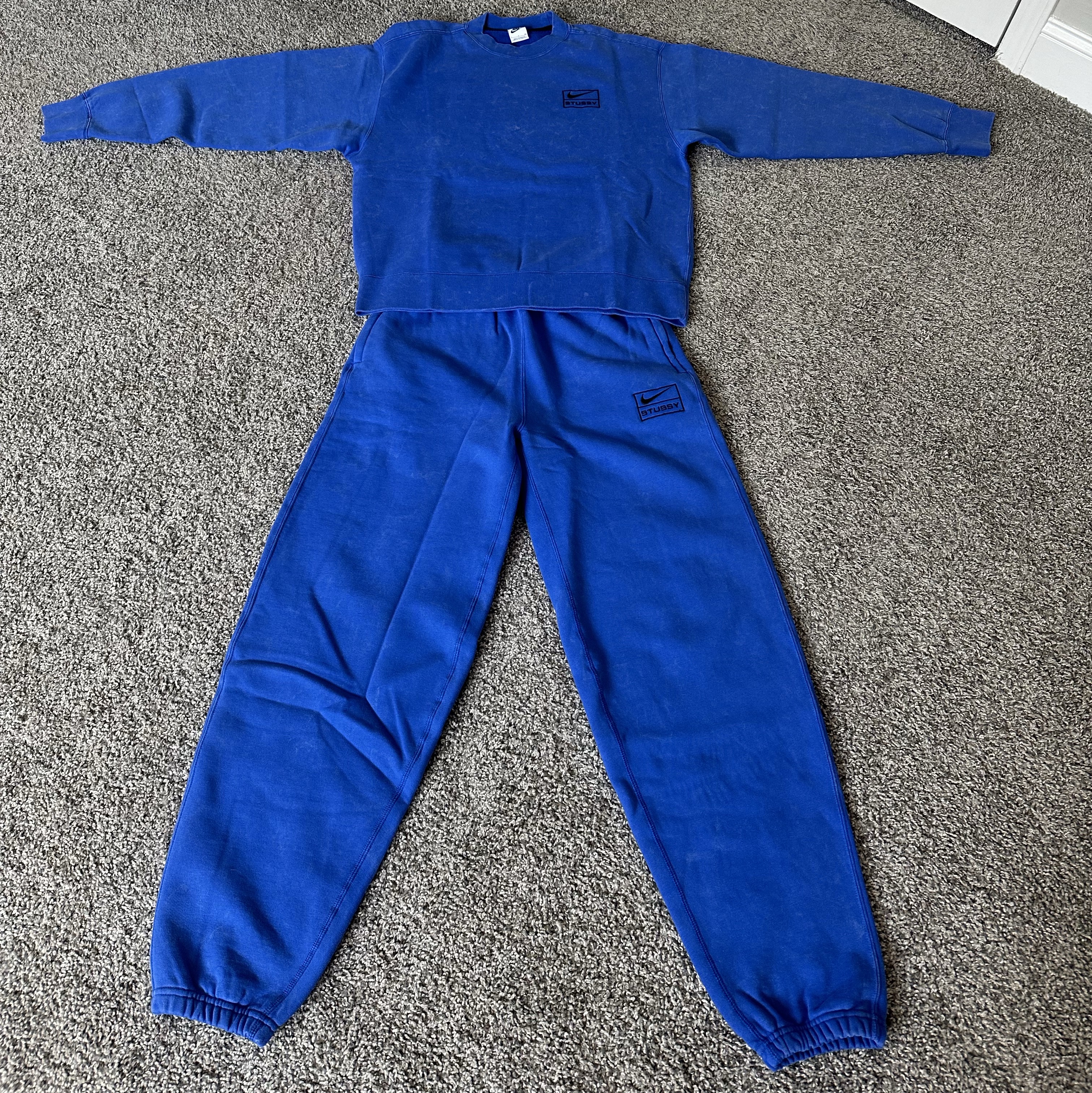 Nike x Stussy NRG Acid Washed Fleece Pants Game Royal (DR4025-480) 착용 스타일