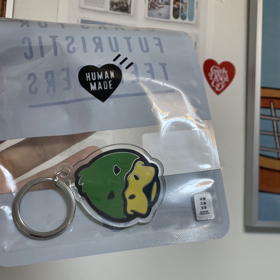 Human Made Acrylic Animal Keyring Green 착용 스타일