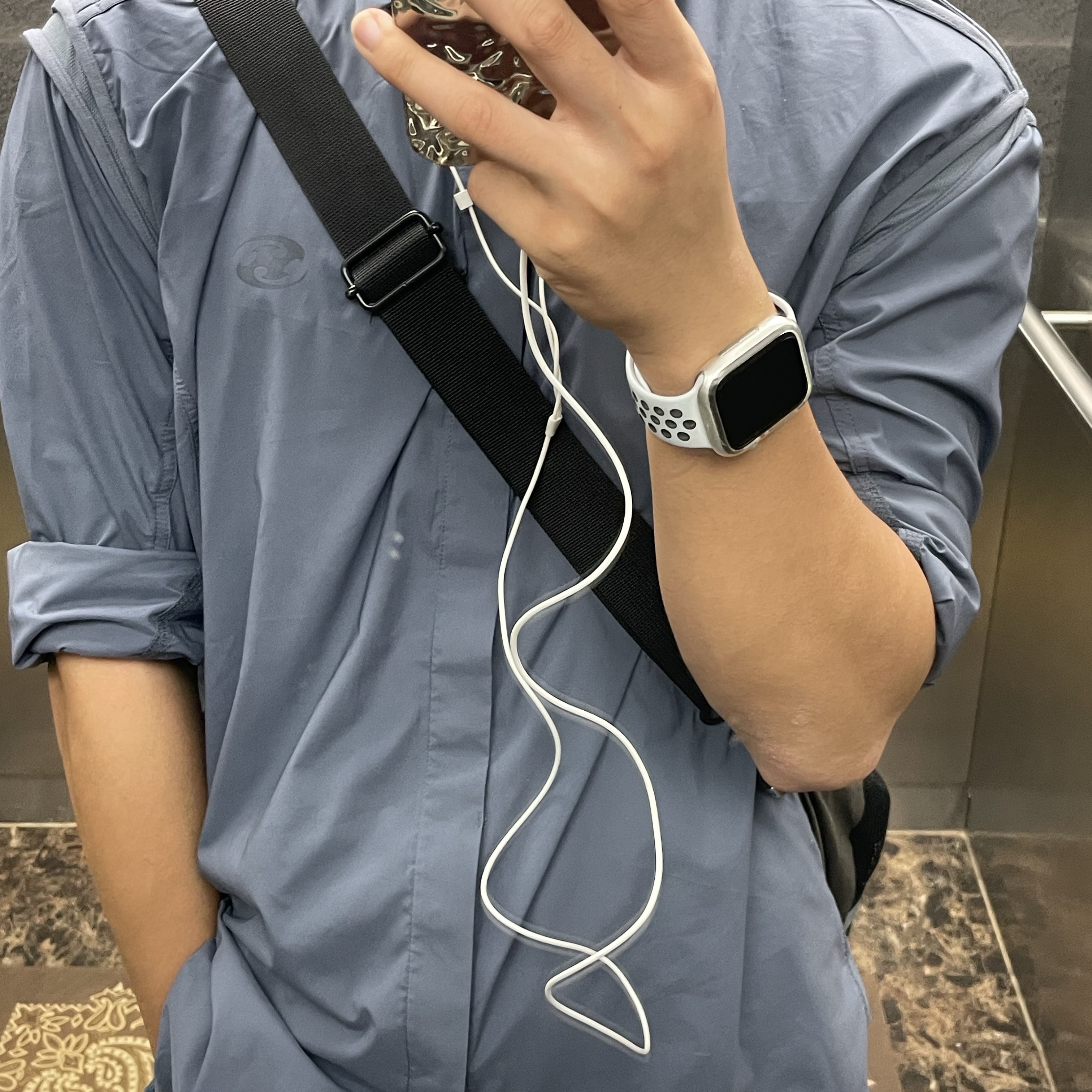 Sansan Gear Tri-Mesh Shirts Spruce Blue - 23SS 착용 스타일