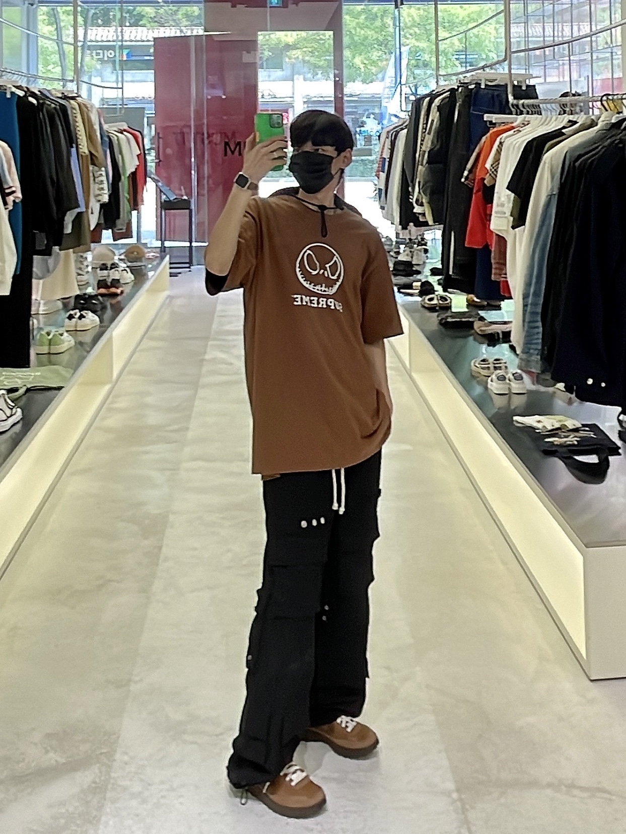 Nike x Tom Sachs General Purpose Shoe Brown, Supreme Skeleton T-Shirt Brown - 23FW 착용 스타일 - 3