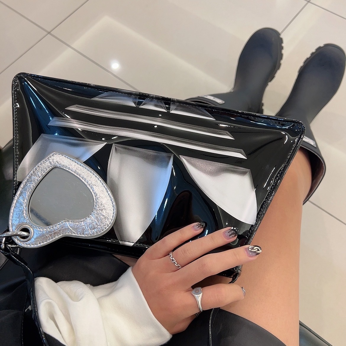 Adidas Always Original Airliner Shoulder Bag Black, (W) Rockfishweatherwear Flatform Long Rain Boots Black 착용 스타일 - 1