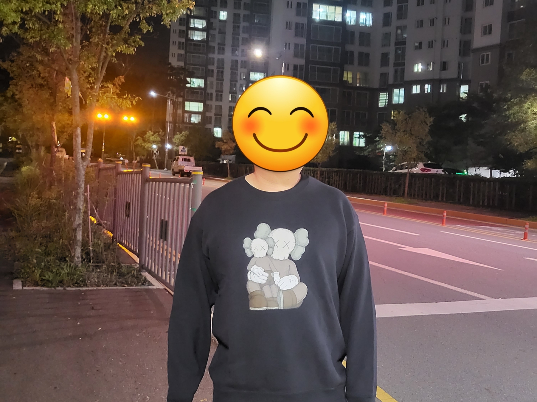 Uniqlo UT x Kaws Long Sleeve Sweatshirt Black 착용 스타일