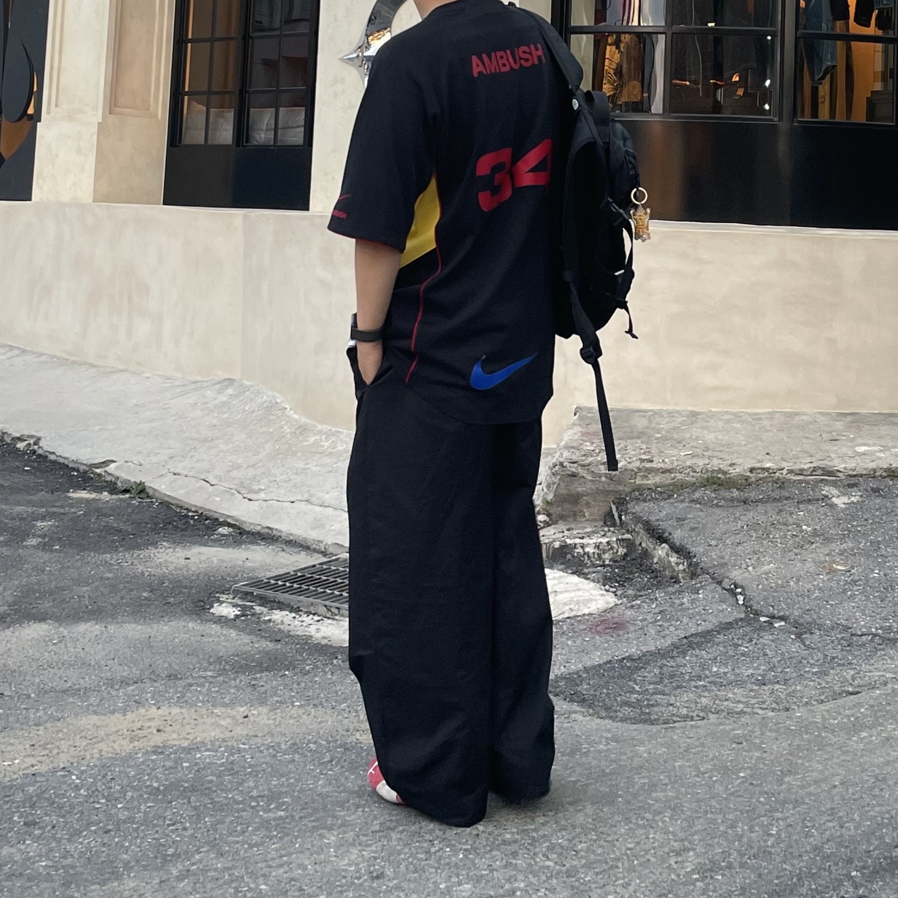 Nike x Ambush Jersey Top Black - Asia, Puma Speedcat LS High Risk Red White 착용 스타일 - 3