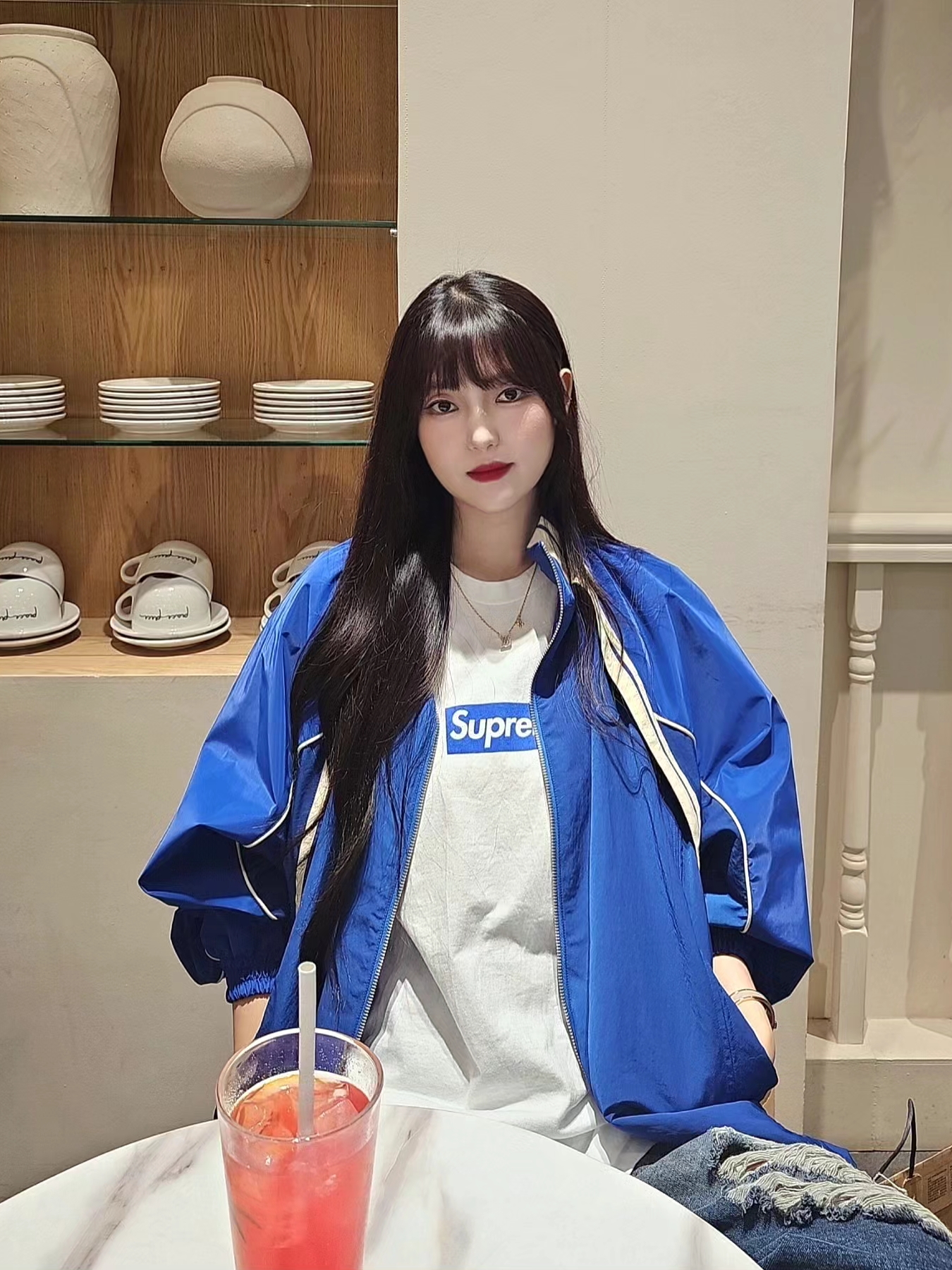 Ader Error Bashar Jumper Z-Blue, (W) Balenciaga 3XL Sneakers Light Beige 착용 스타일 - 4