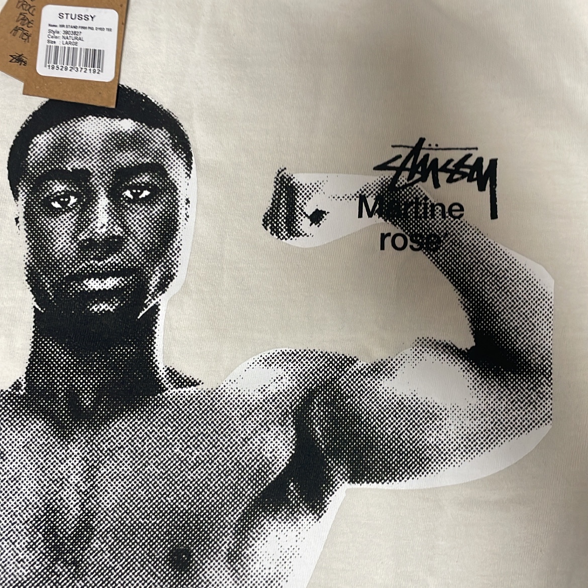 Stussy x Martine Rose Stand Firm Pigment Dyed T-Shirt Natural 착용 스타일