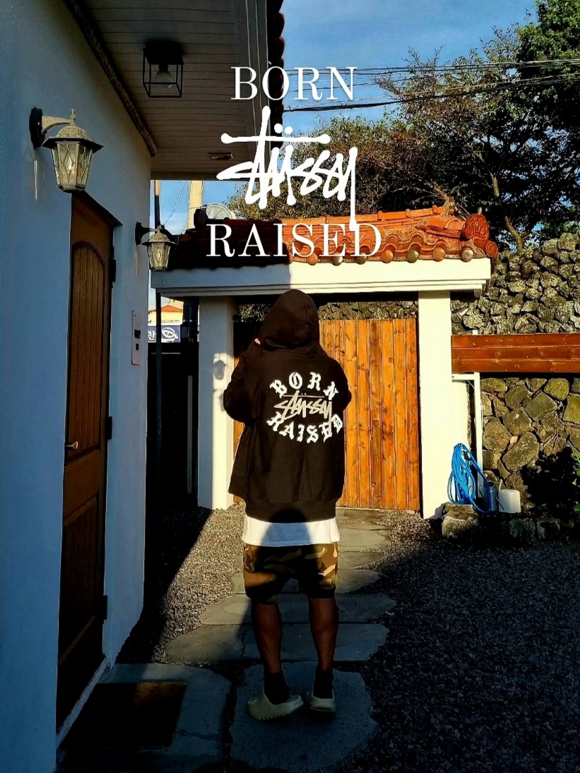 Stussy x Born X Raised Logo Zip Hoodie Black 착용 스타일