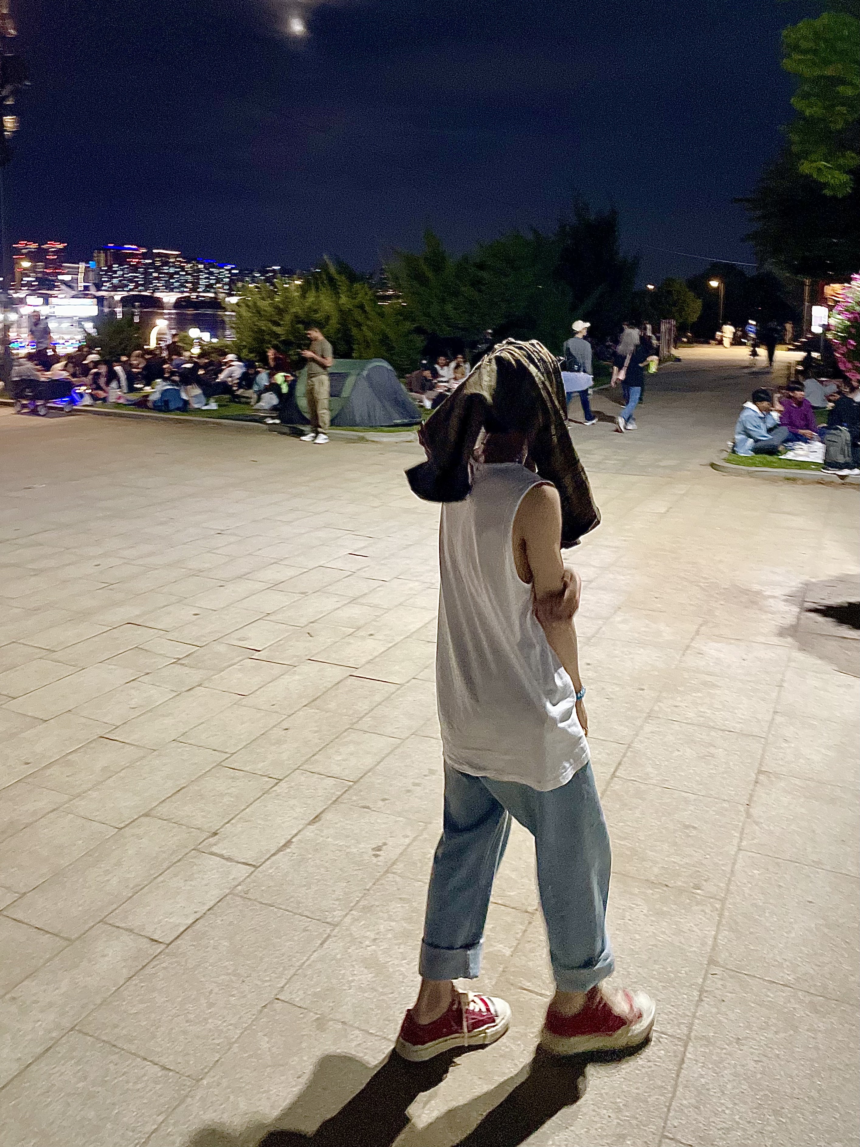 Peaceminusone 5 Panel Ball Cap #1 Blue, Maison Mihara Yasuhiro Peterson OG Sole OD Canvas Low-top Sneakers Red 착용 스타일 - 4