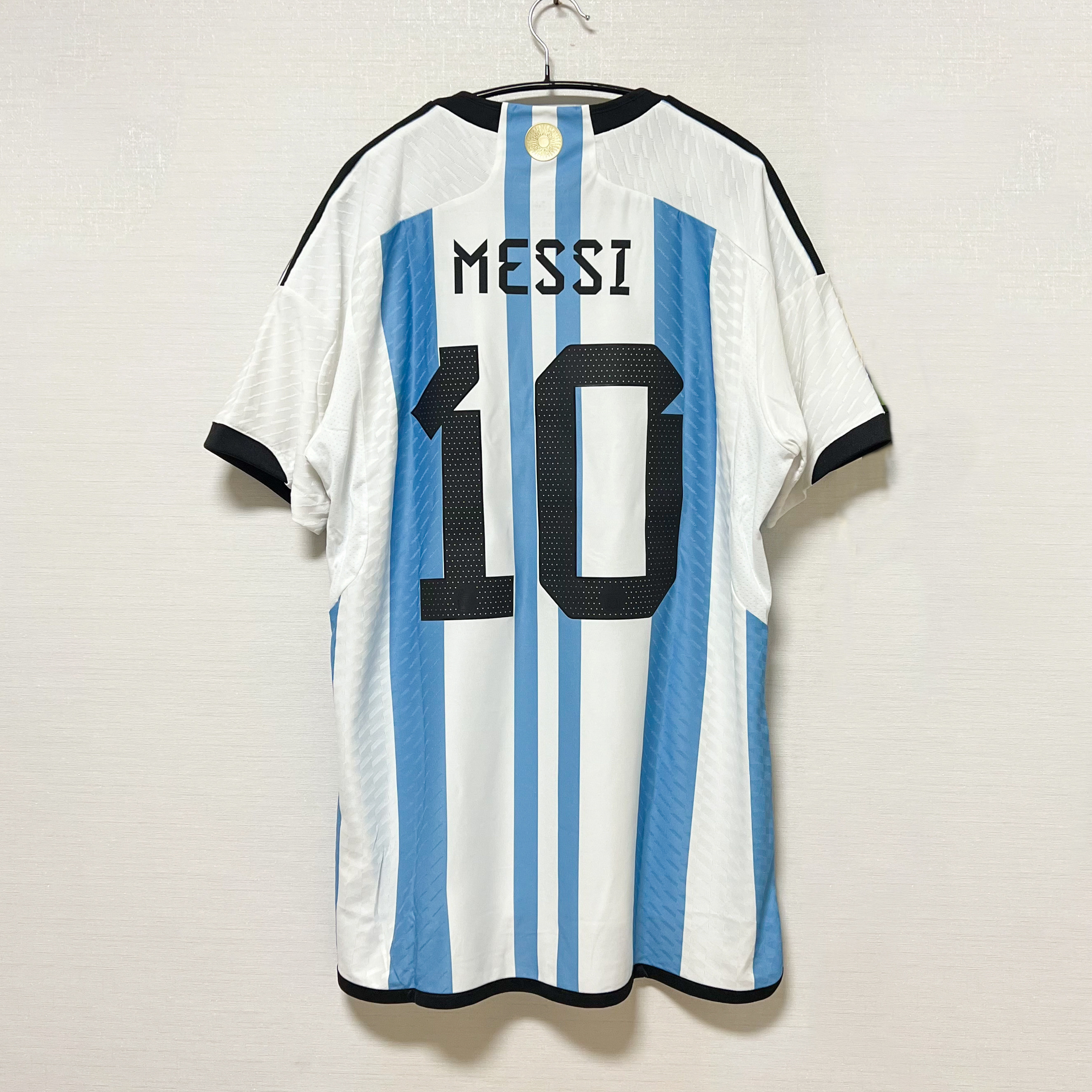Adidas Argentina 2022 3 Star Home Authentic Jersey White Light Blue - KR Sizing (Non Marking Ver.) 착용 스타일 - 3