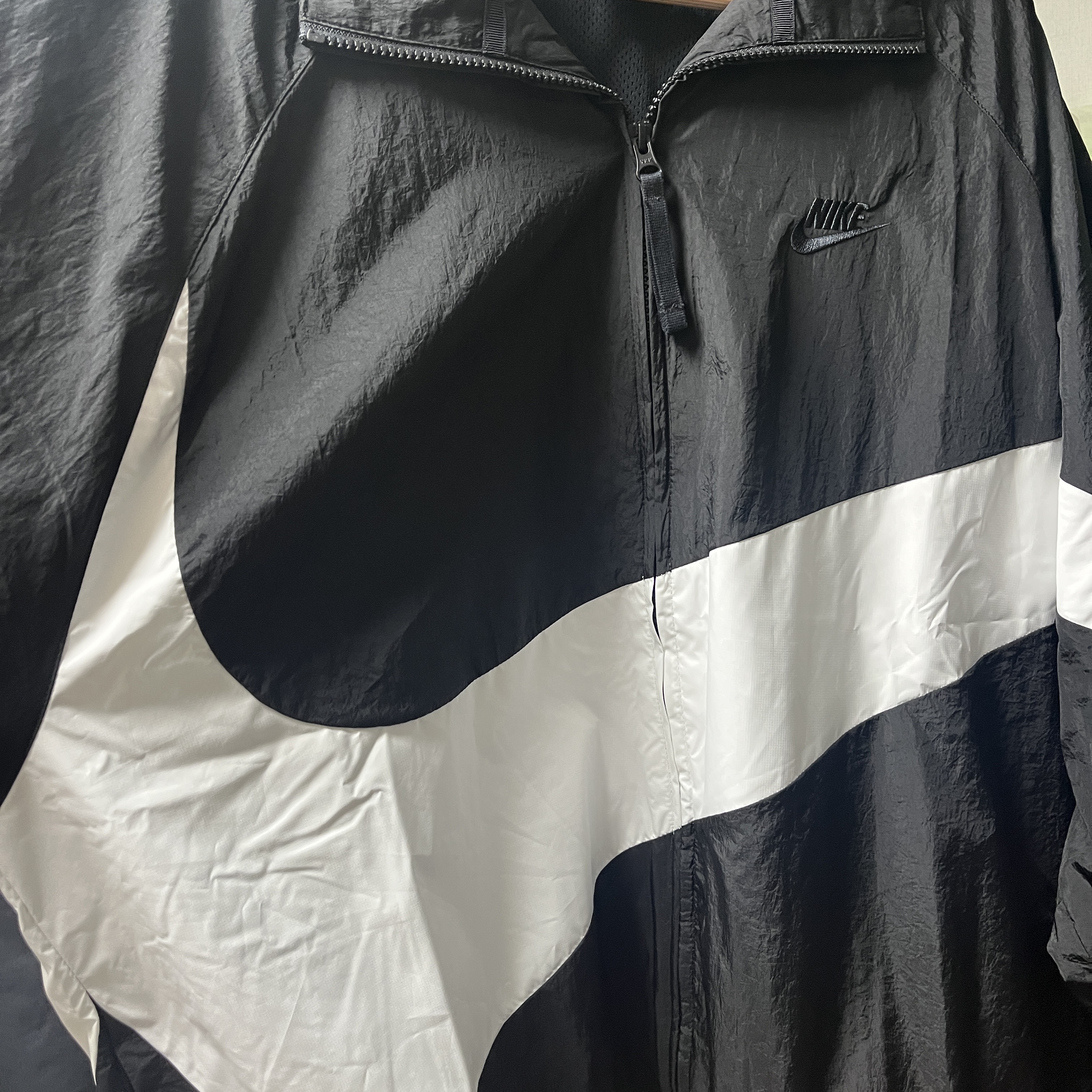 Nike NSW Big Swoosh Woven Jacket Black - Asia 착용 스타일 - 1