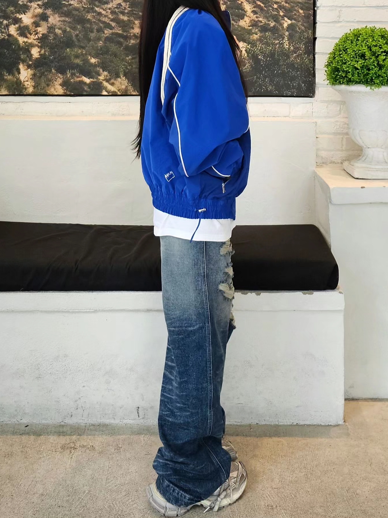 Ader Error Bashar Jumper Z-Blue, (W) Balenciaga 3XL Sneakers Light Beige 착용 스타일 - 3