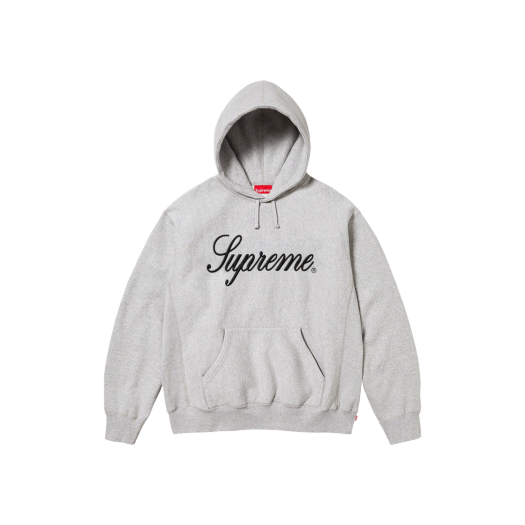 Supreme Raised Script Hooded Sweatshirt Heather Grey - 23FW