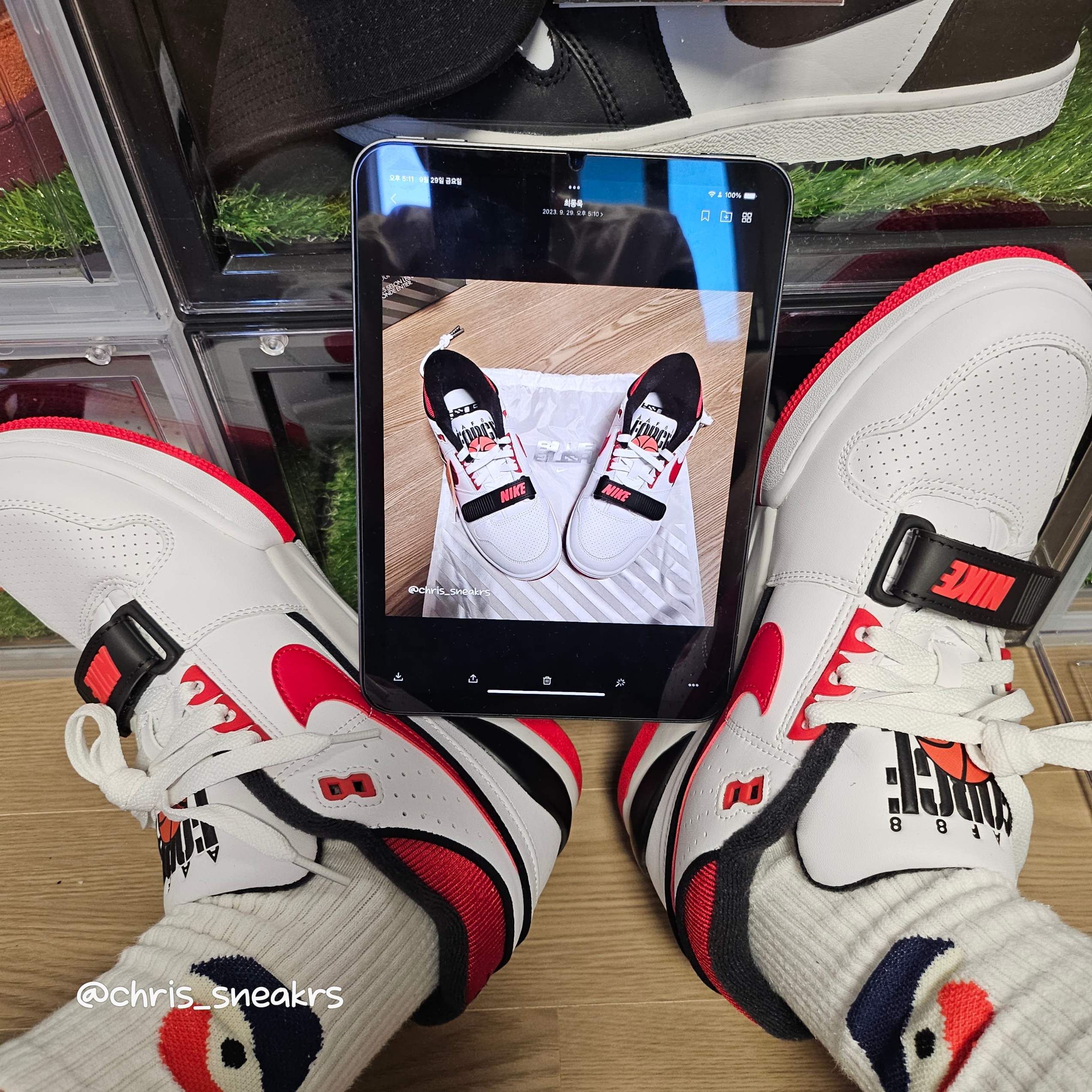 Nike x Billie Eilish Air Alpha Force 88 Fire Red and White 착용 스타일
