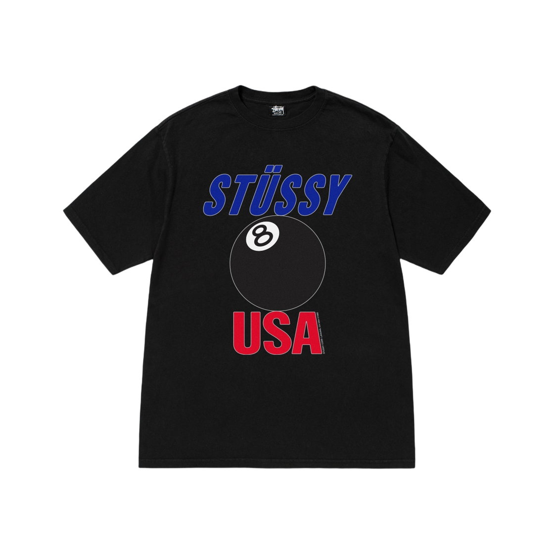 Stussy USA T-Shirt Pigment Dyed Black 상세 이미지 1