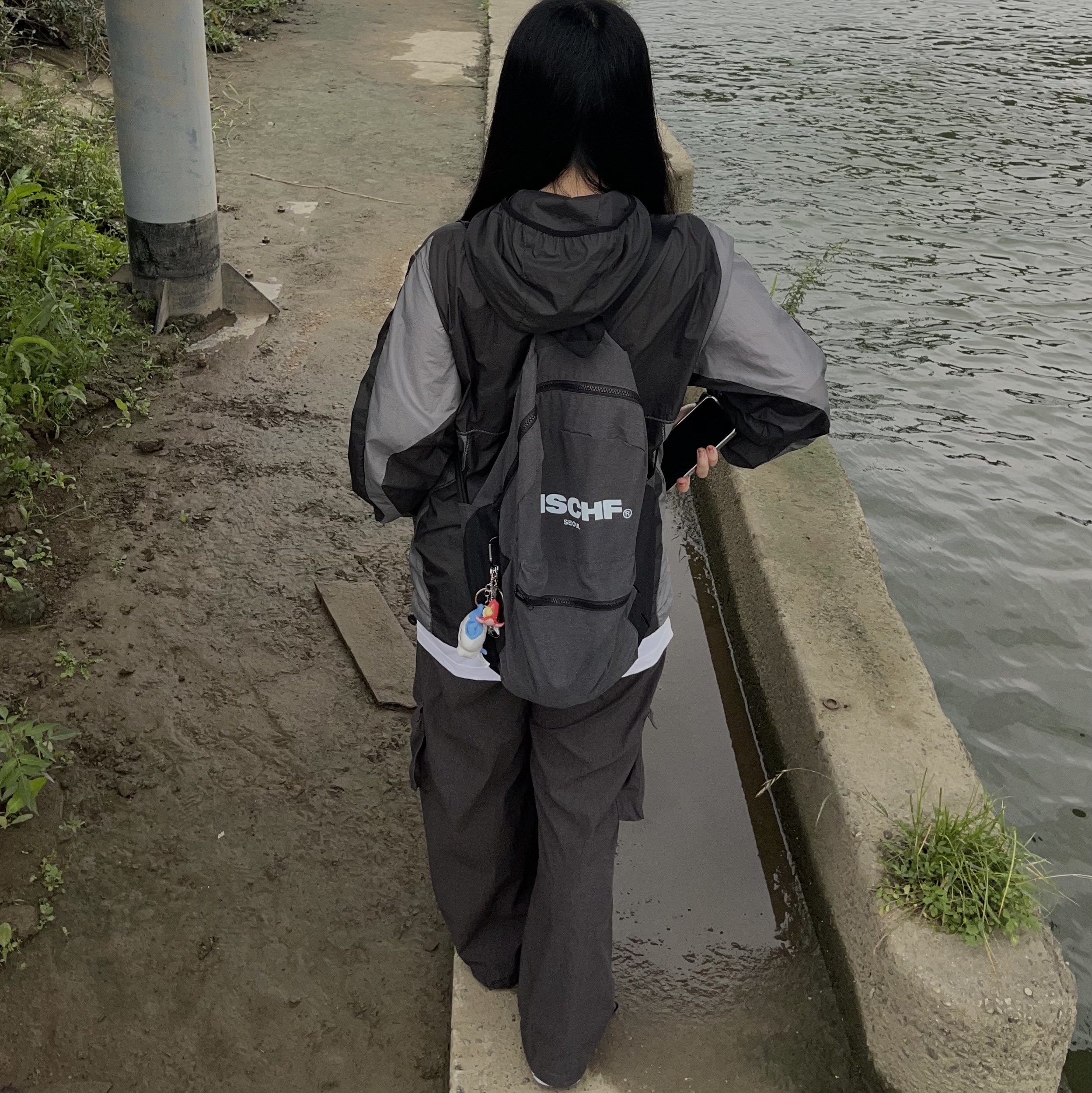 Sansan Gear Paneled Jacket Black - 23SS 착용 스타일