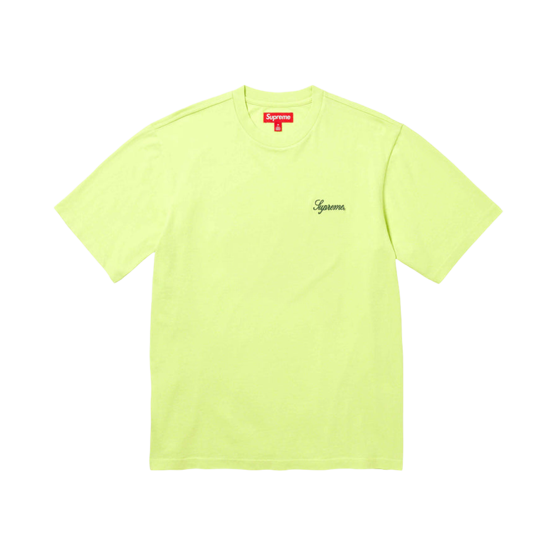 Supreme Washed Script S/S Top Lime - 23FW 상세 이미지 1