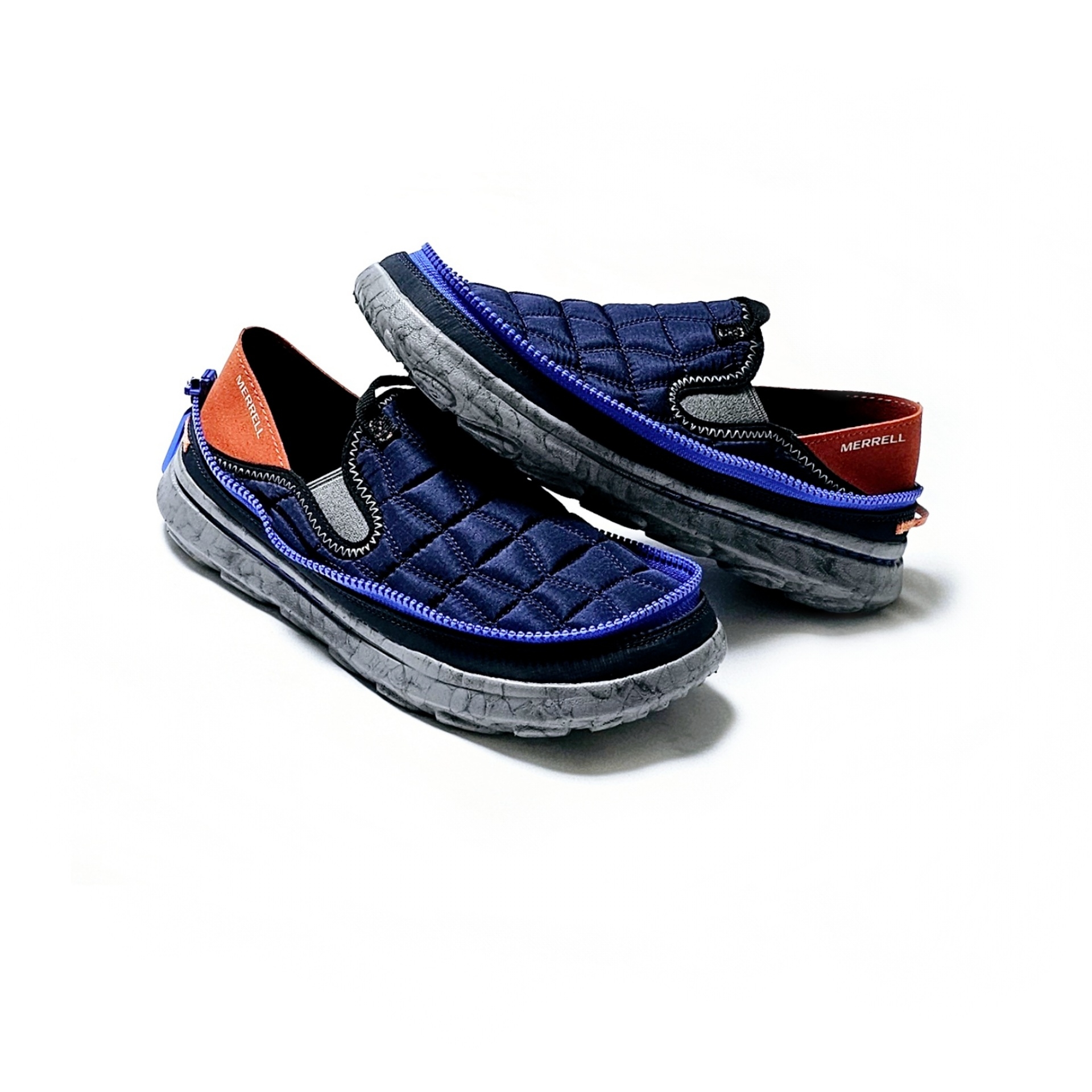 Merrell Hut Moc 2 Packable Navy Clay 착용 스타일 - 2
