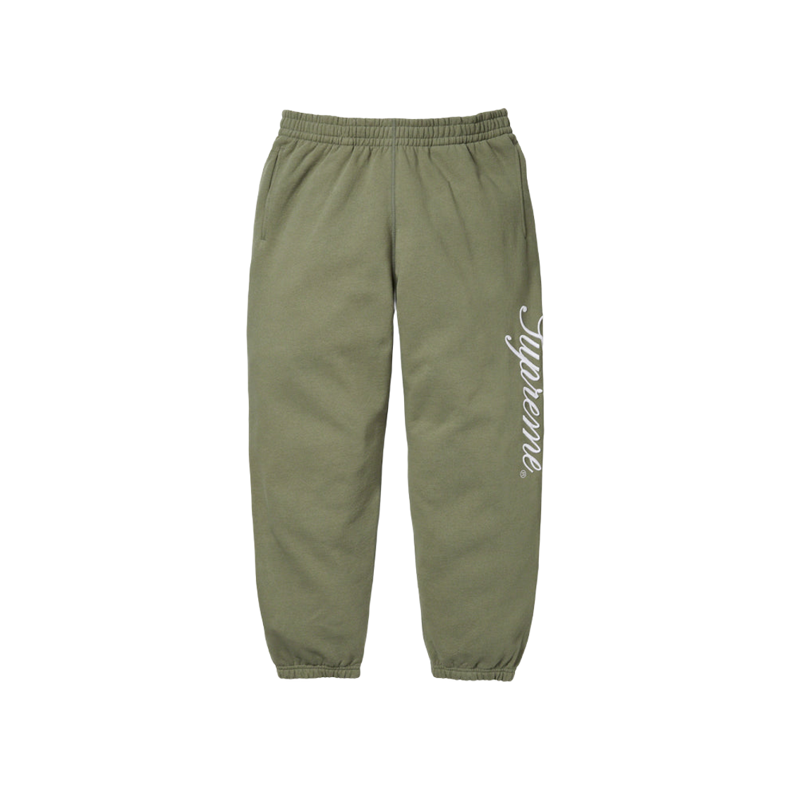 Supreme Raised Script Sweatpants Light Olive - 23FW 상세 이미지 1