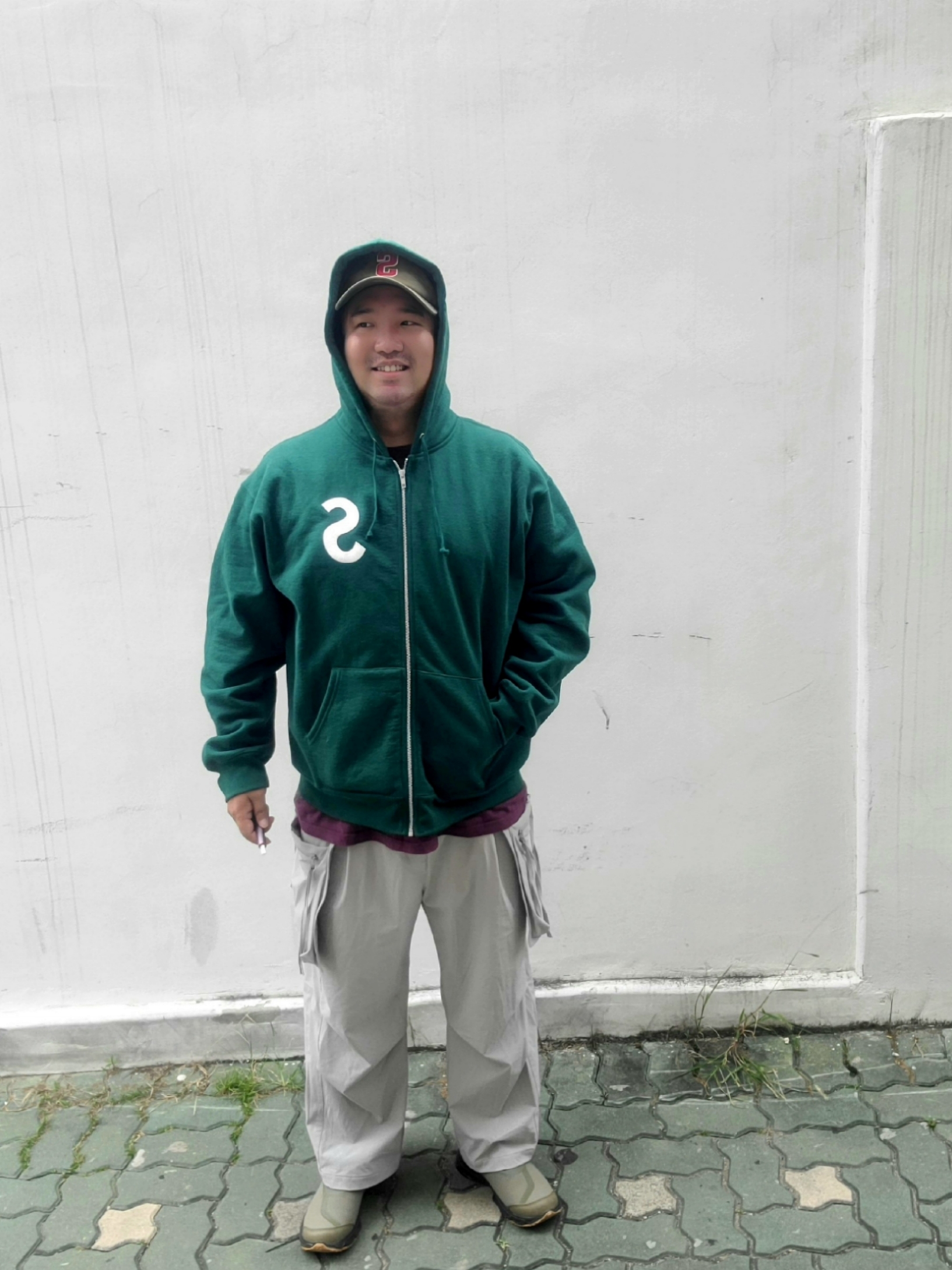 Supreme S Logo Zip Up Hooded Sweatshirt Dark Green - 23FW, Salomon x PNS RX Snug Light Olive 착용 스타일 - 2