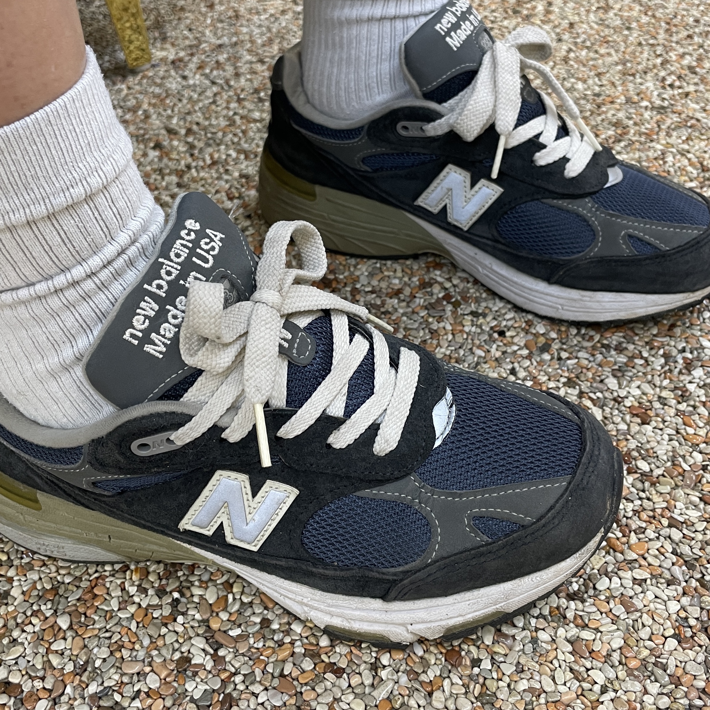 (GS) New Balance 993 Navy White - M Standard 착용 스타일
