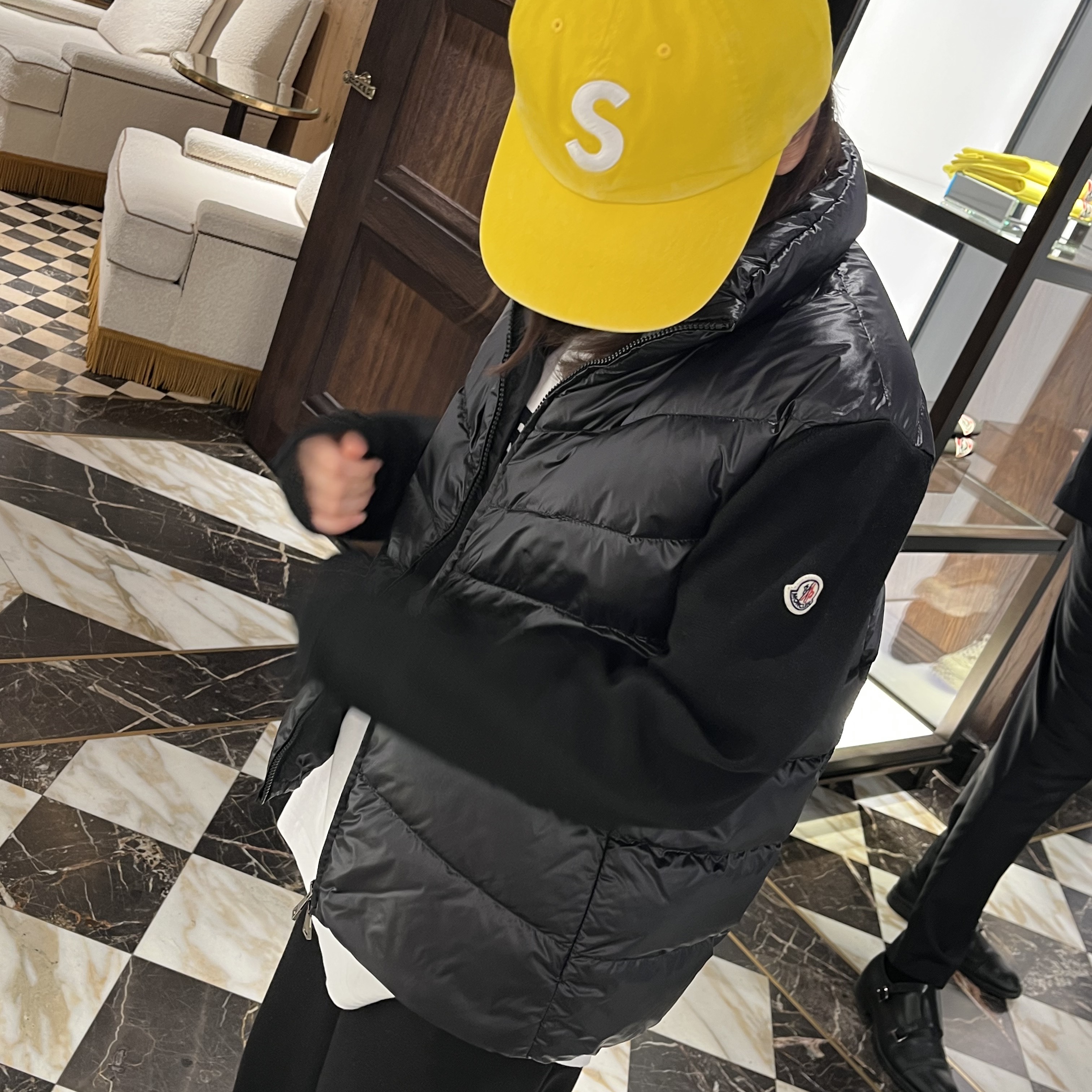 (W) Moncler Padded Wool Cardigan Black - 23FW 착용 스타일