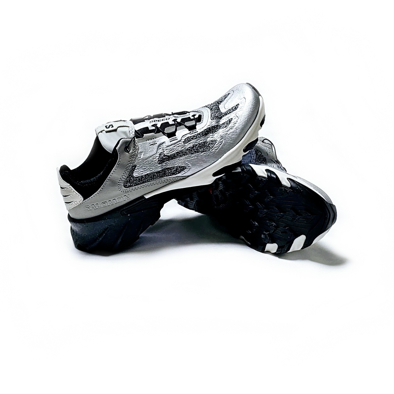 Salomon Speedverse PRG Silver Frost Grey Lunar Rock 착용 스타일 - 5