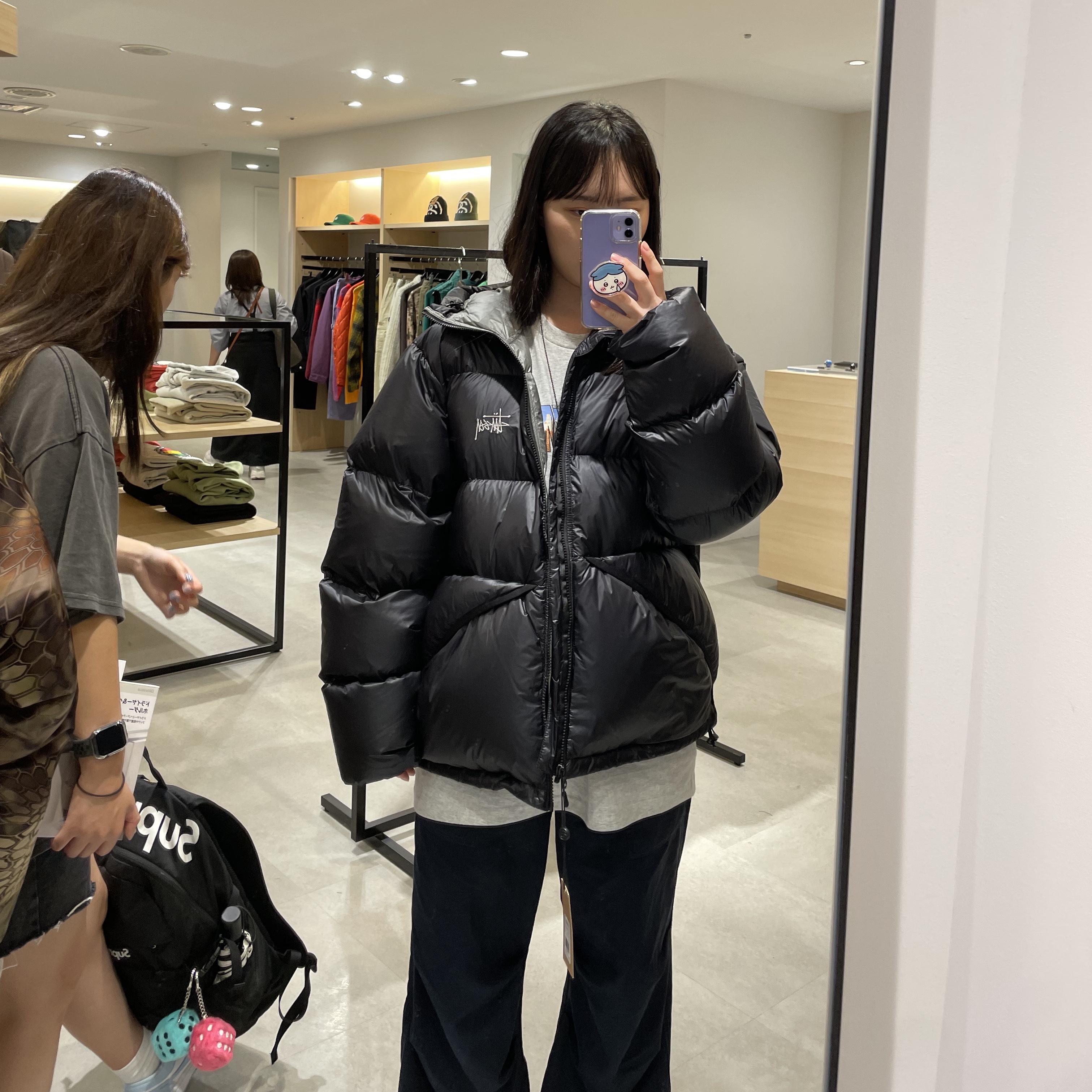 Stussy Down Parka Micro Ripstop Phantom Black 착용 스타일