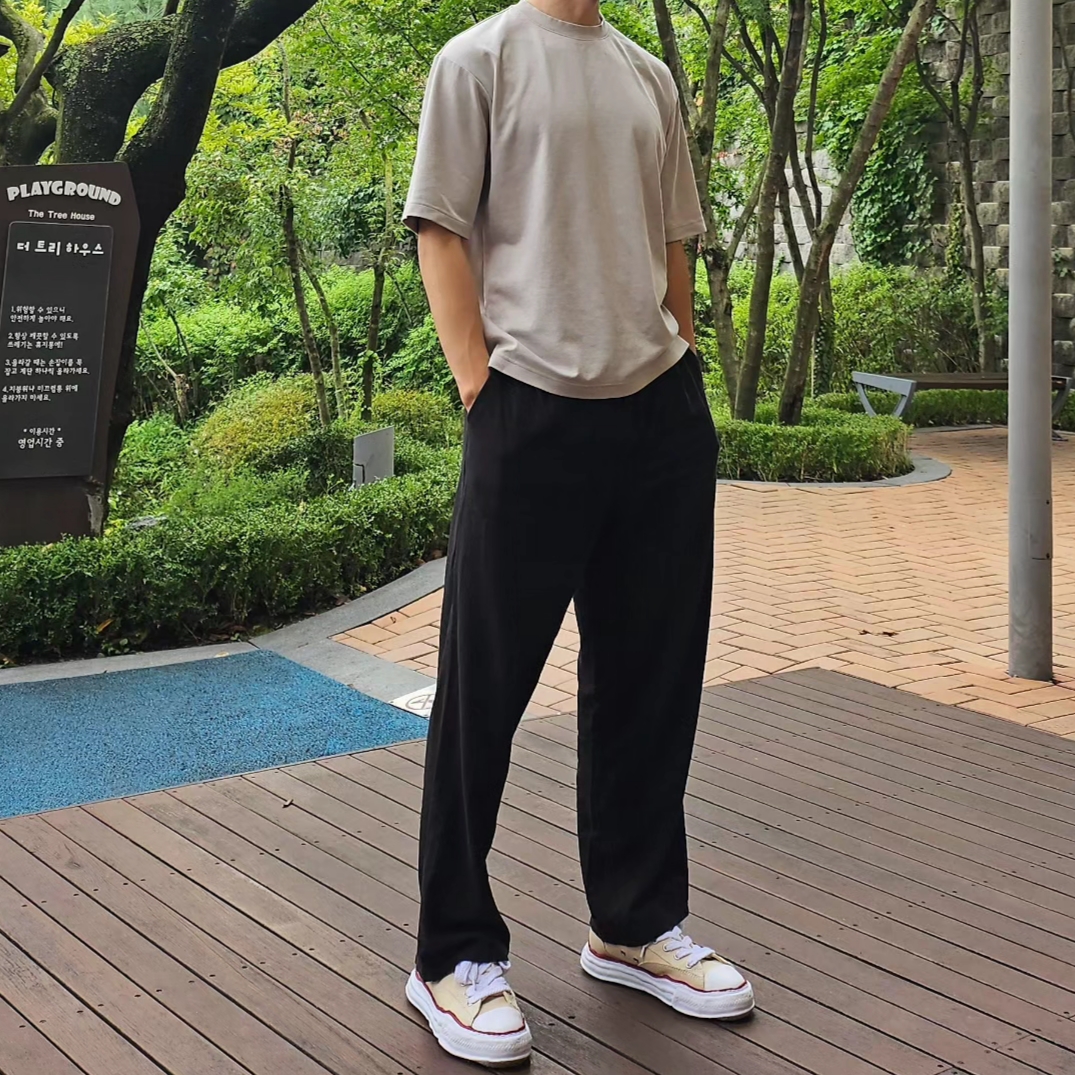 Maison Mihara Yasuhiro Peterson OG Sole Canvas Low-top Sneakers Natural 착용 스타일