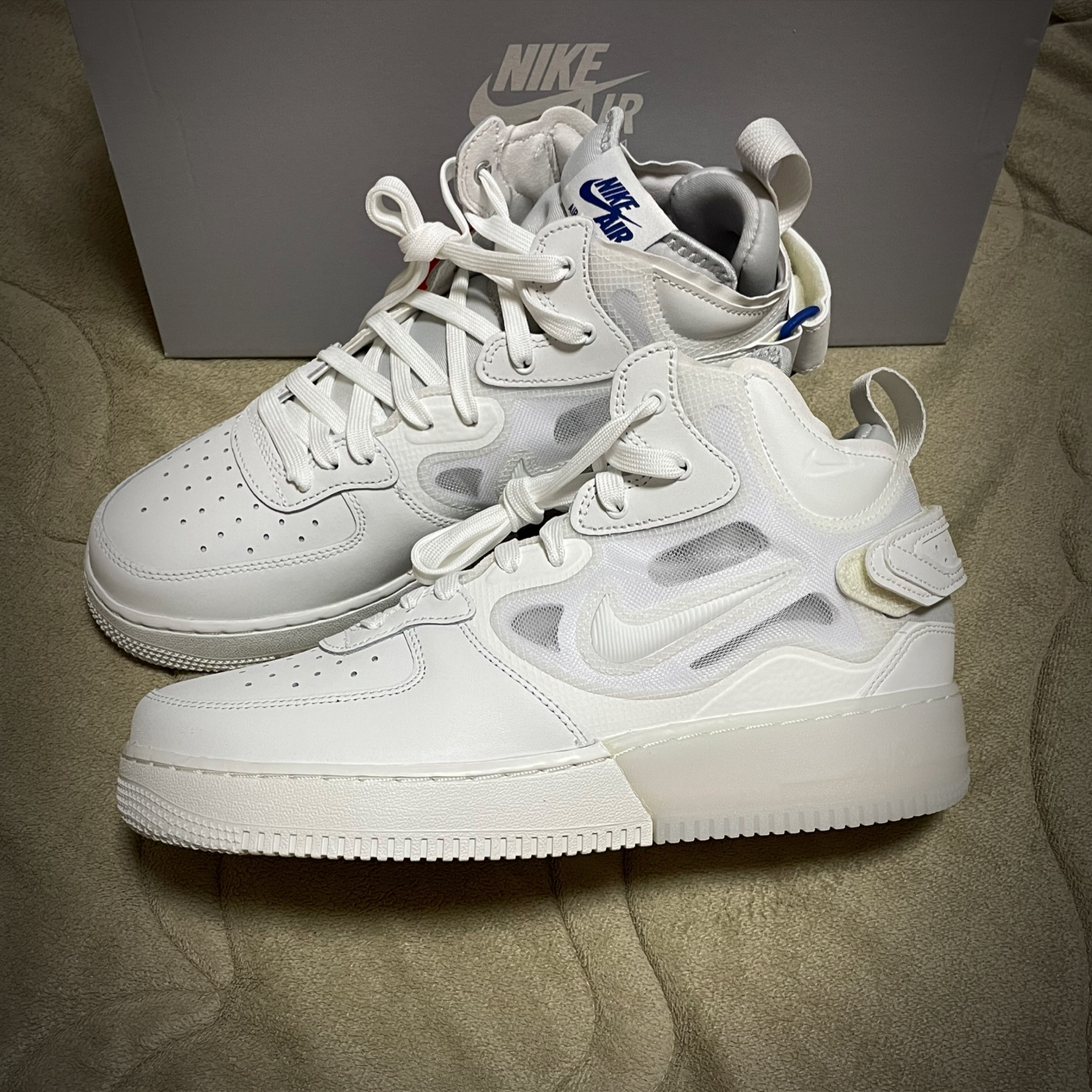 Nike Air Force 1 Mid React Summit White 착용 스타일 - 1
