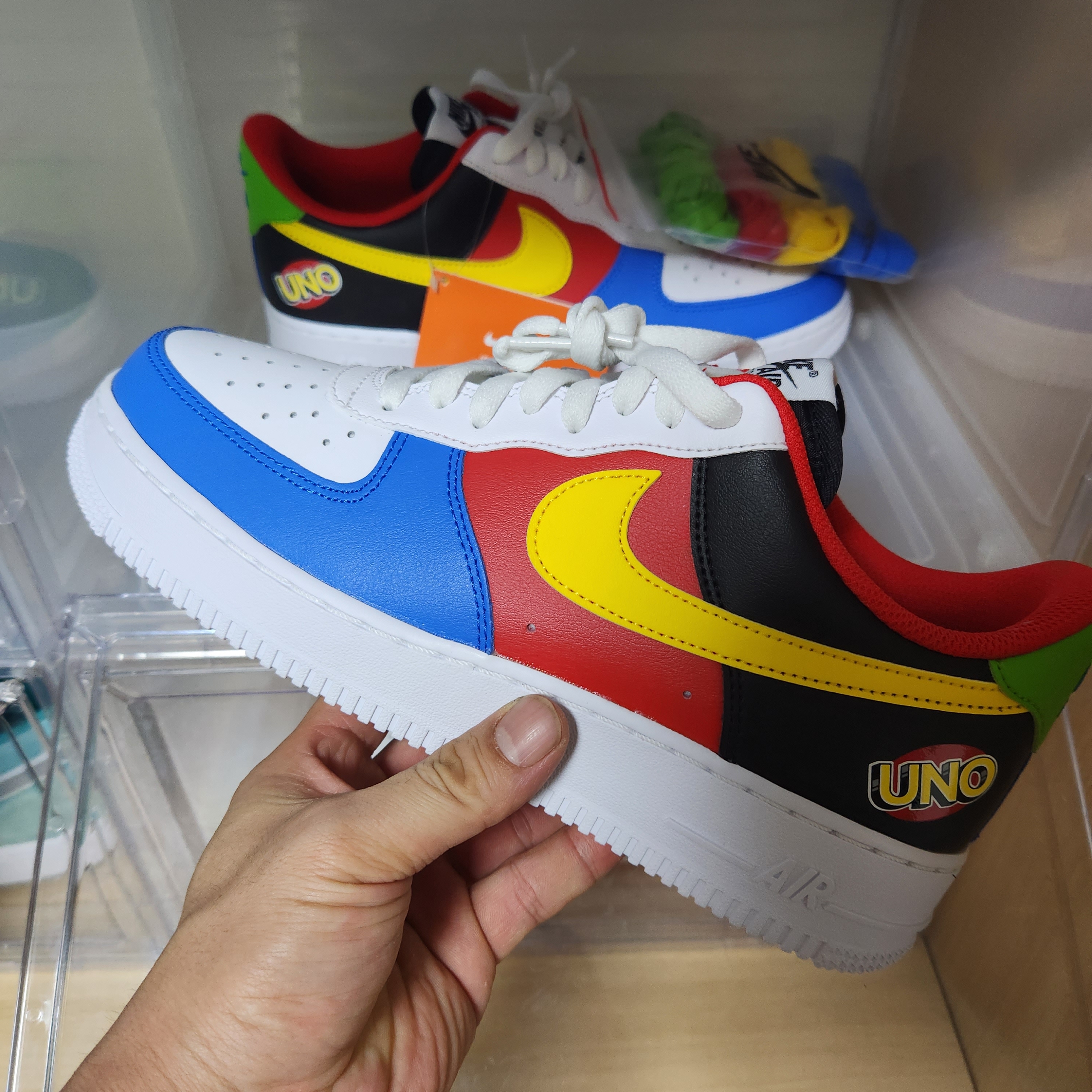 Nike x UNO Air Force 1 '07 QS White Yellow Zest 착용 스타일
