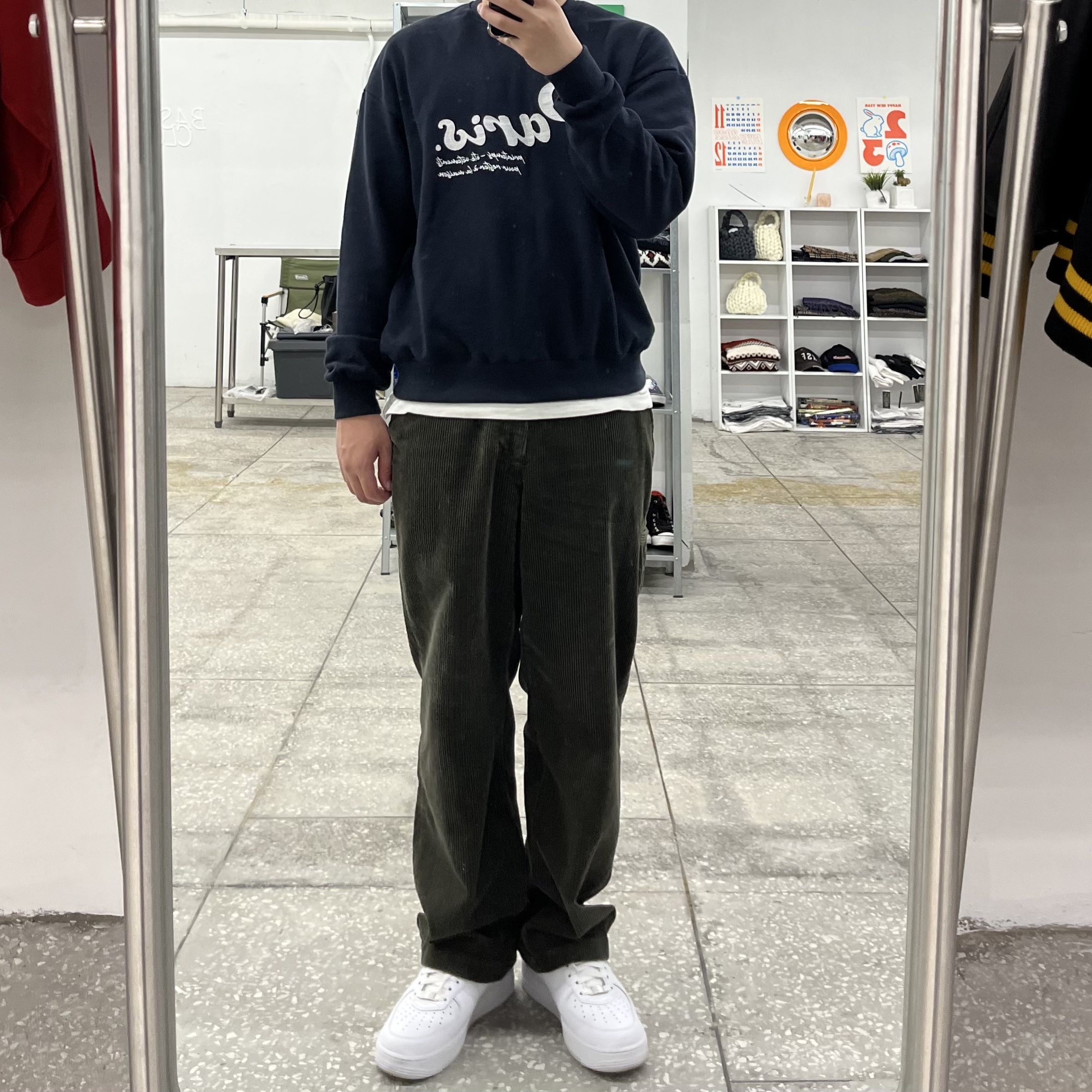 Nike x Supreme Air Force 1 Low White 착용 스타일