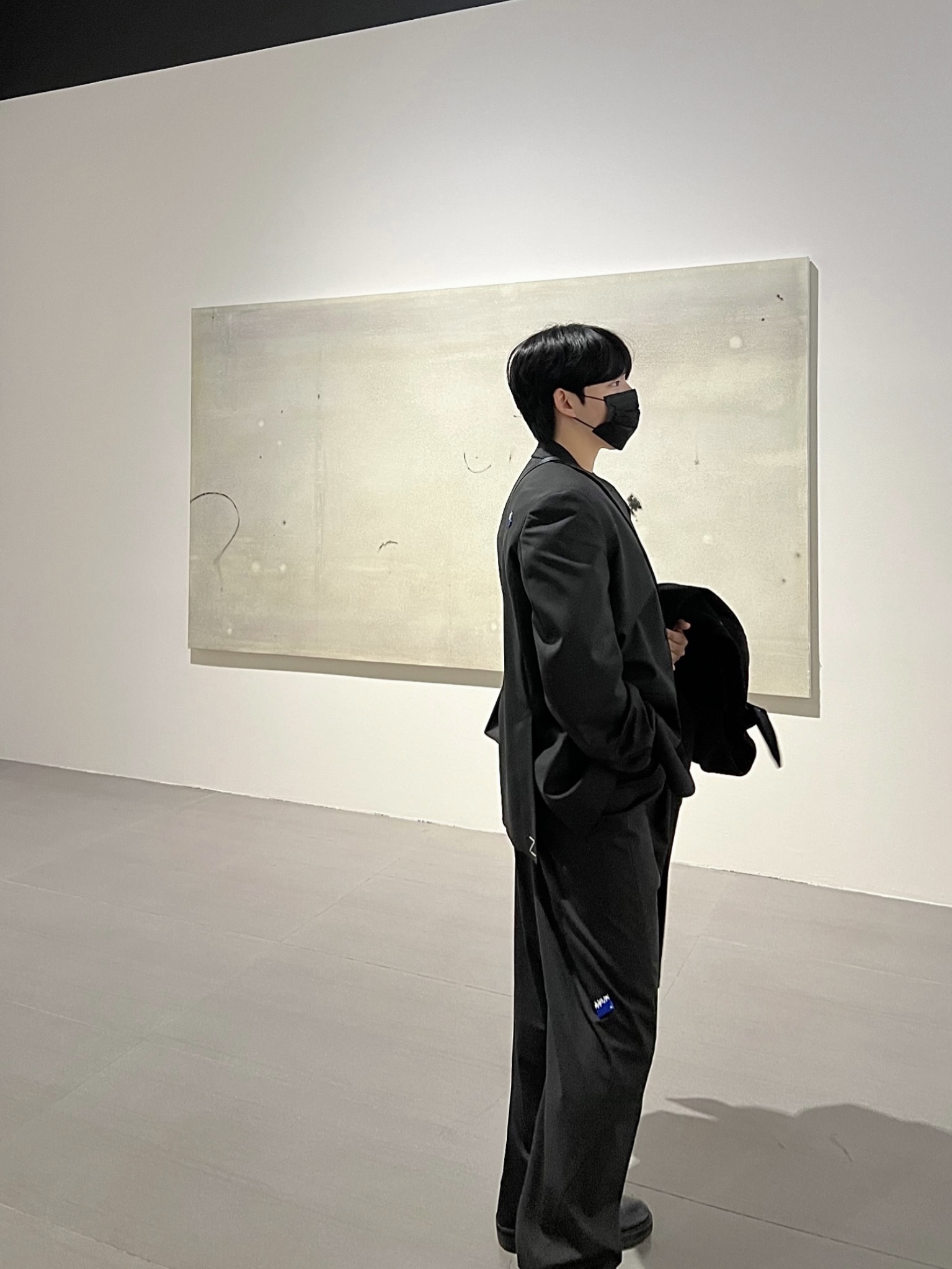 Zara x Ader Error Tapered Trousers Black, Zara x Ader Error Oversize Blazer Black 착용 스타일 - 1