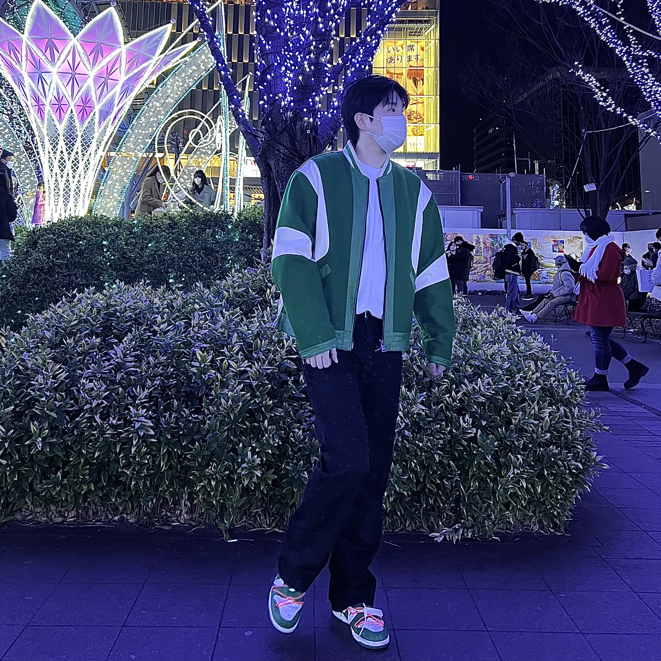 Nike x Off-White Dunk Low Pine Green 착용 스타일 - 1