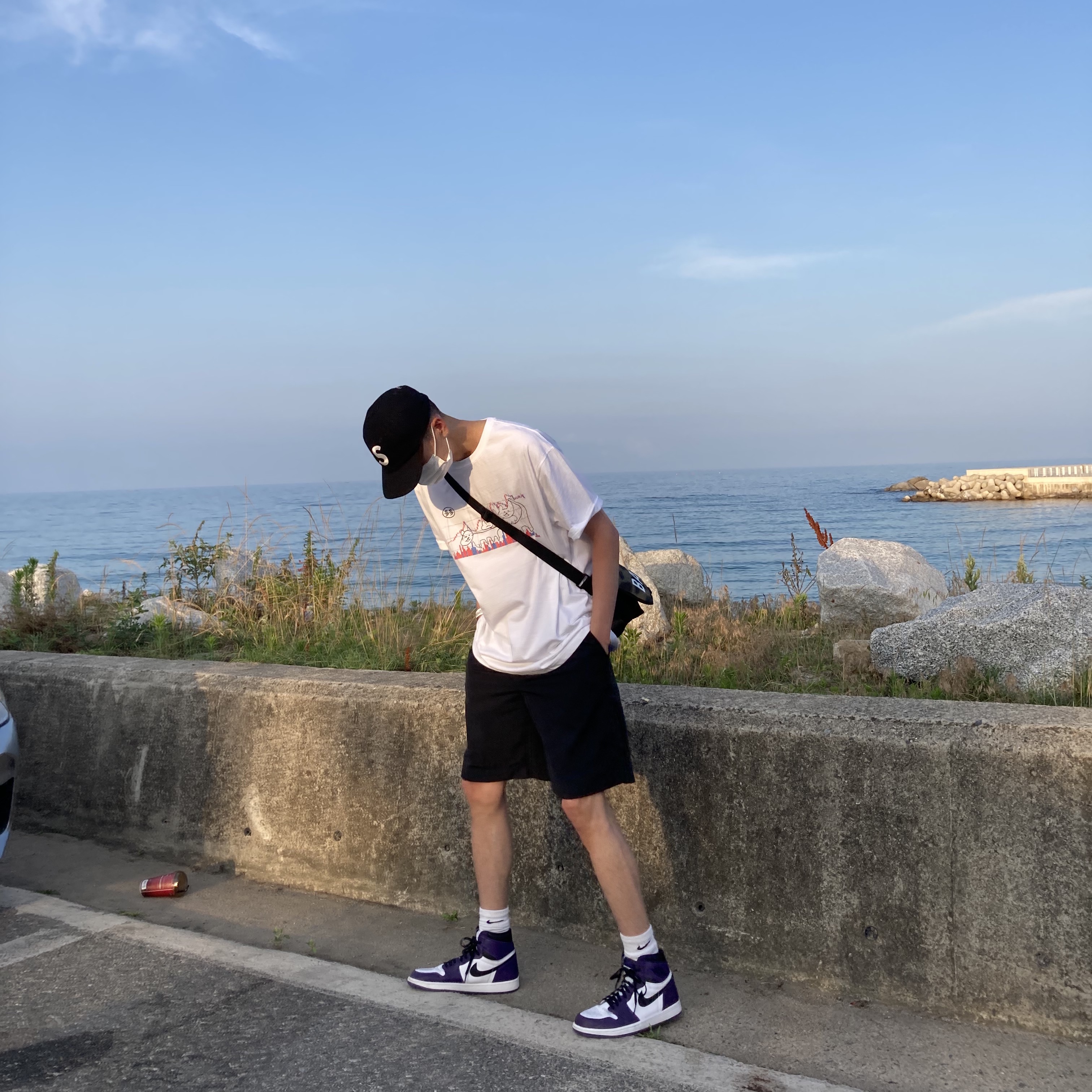 Supreme Ventile S Logo 6-Panel Black - 21FW, Jordan 1 Retro High OG Court Purple 2020 착용 스타일 - 2