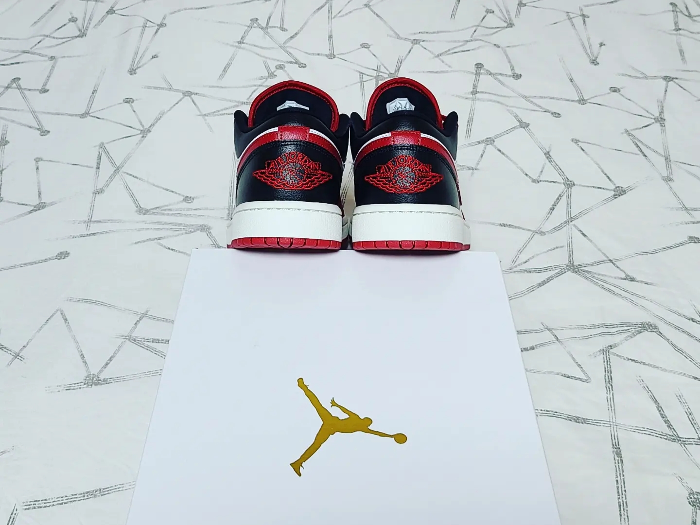 (W) Jordan 1 Low White Gym Red 착용 스타일 - 5