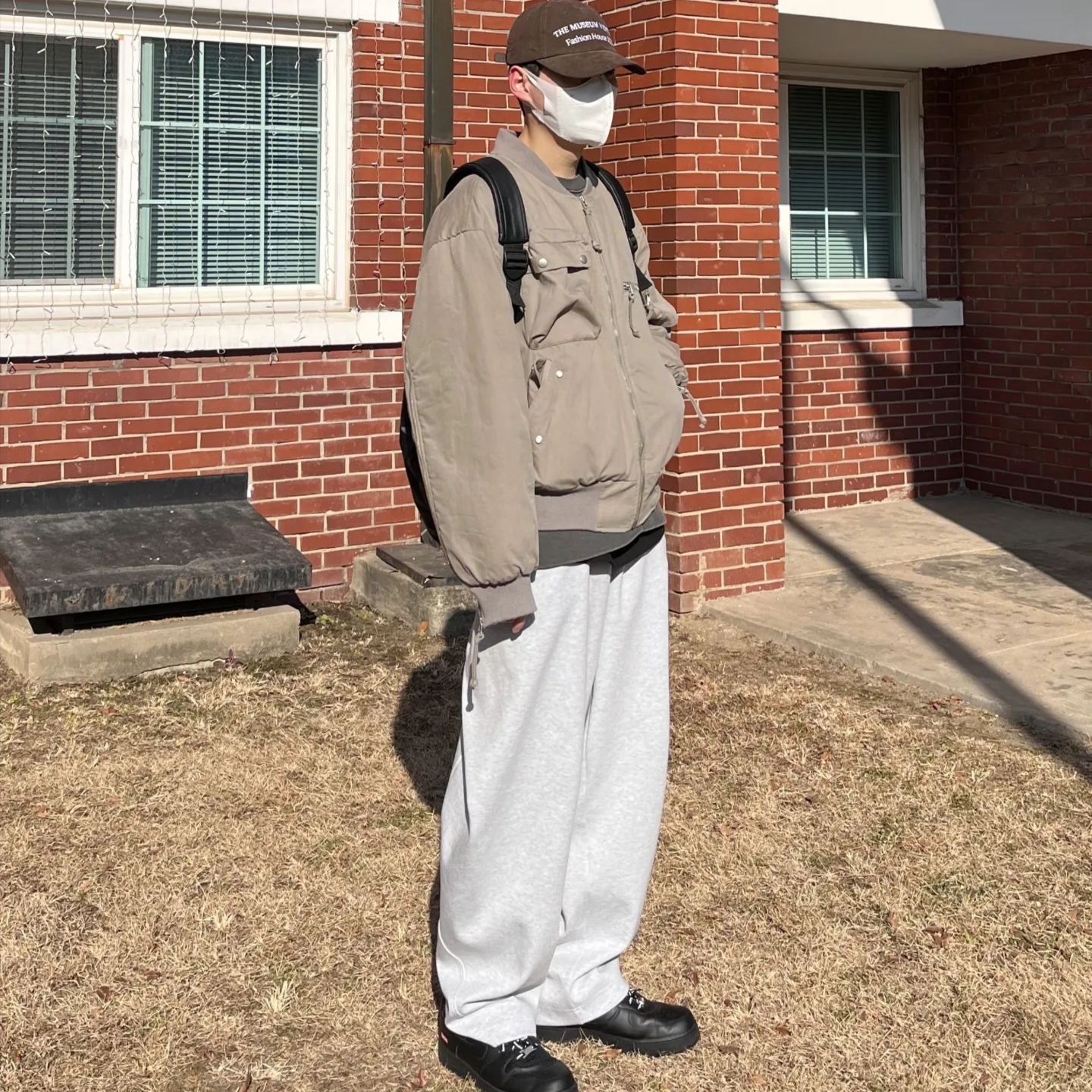 Zara x Ader Error Jogger Pants Grey, Nike x Supreme Air Force 1 Low Black 착용 스타일 - 1