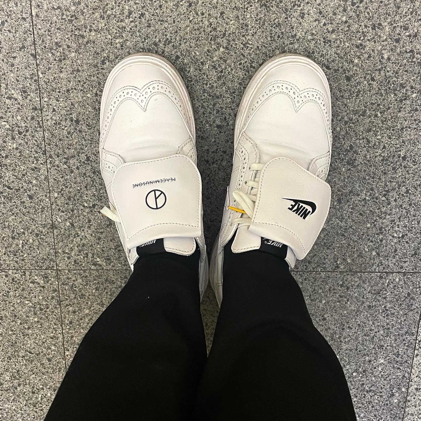 Nike x Peaceminusone Kwondo1 White 착용 스타일 - 3
