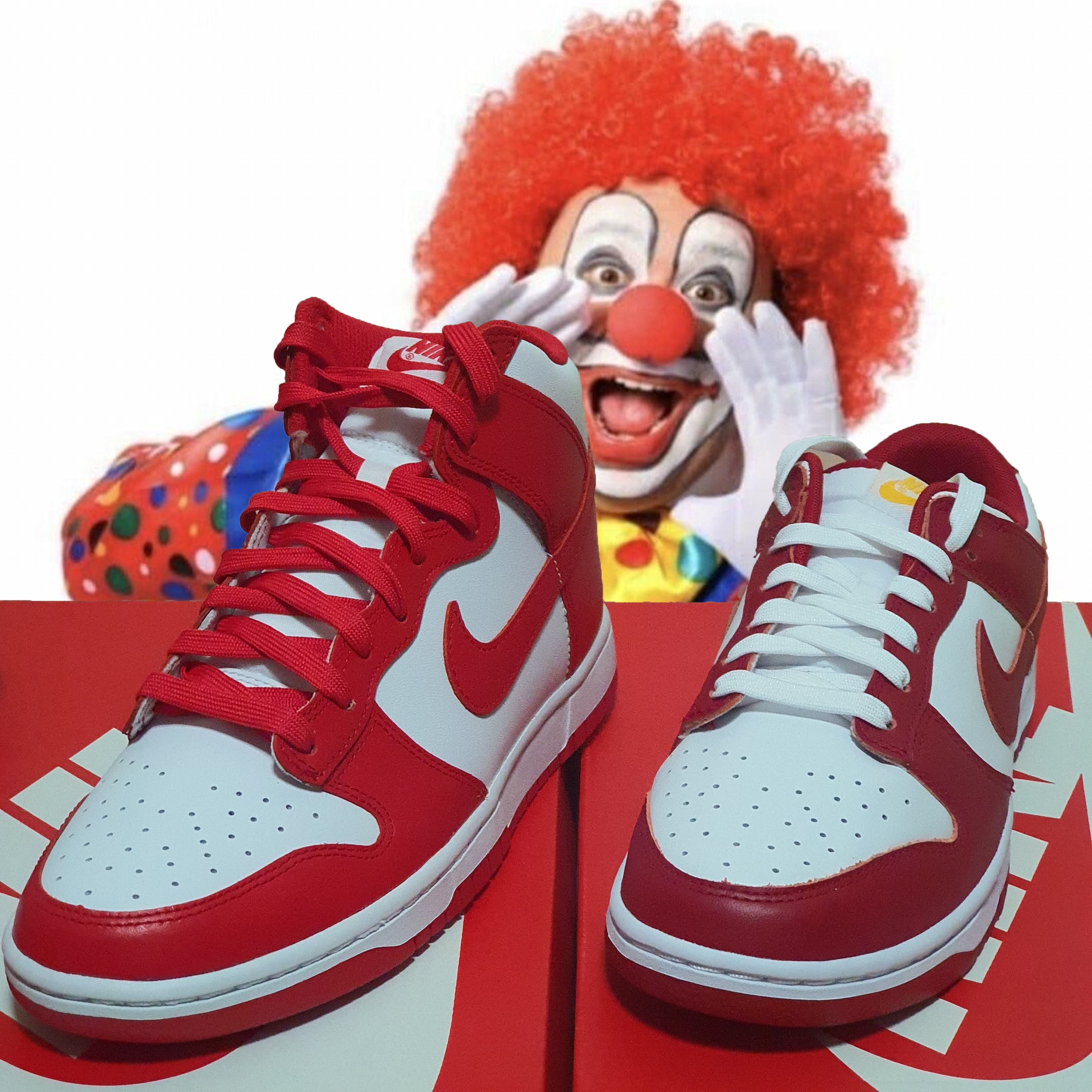 Nike Dunk High Retro Championship White and Red, Nike Dunk Low Retro Gym Red 착용 스타일